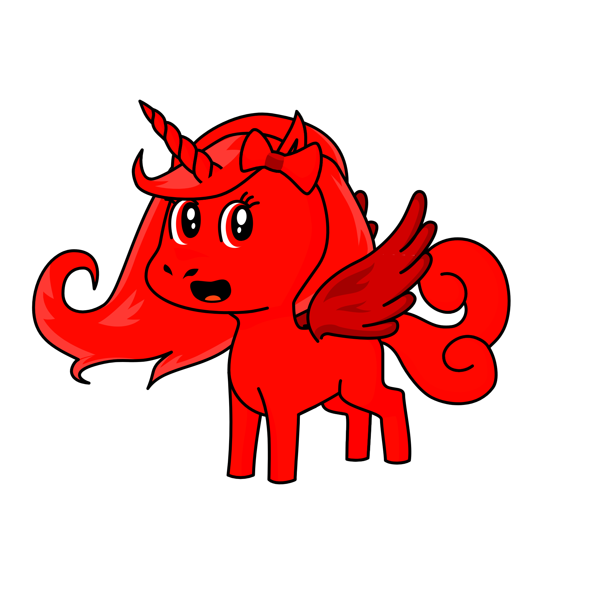 red, the unicorn