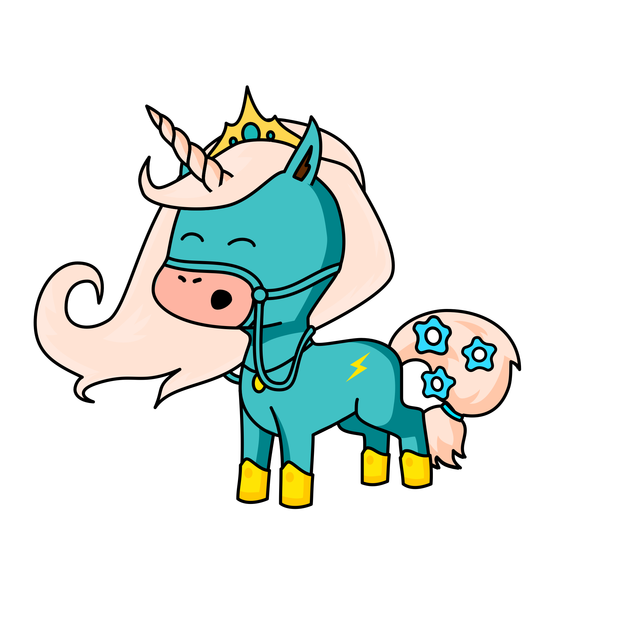 Queen Elsa, the unicorn
