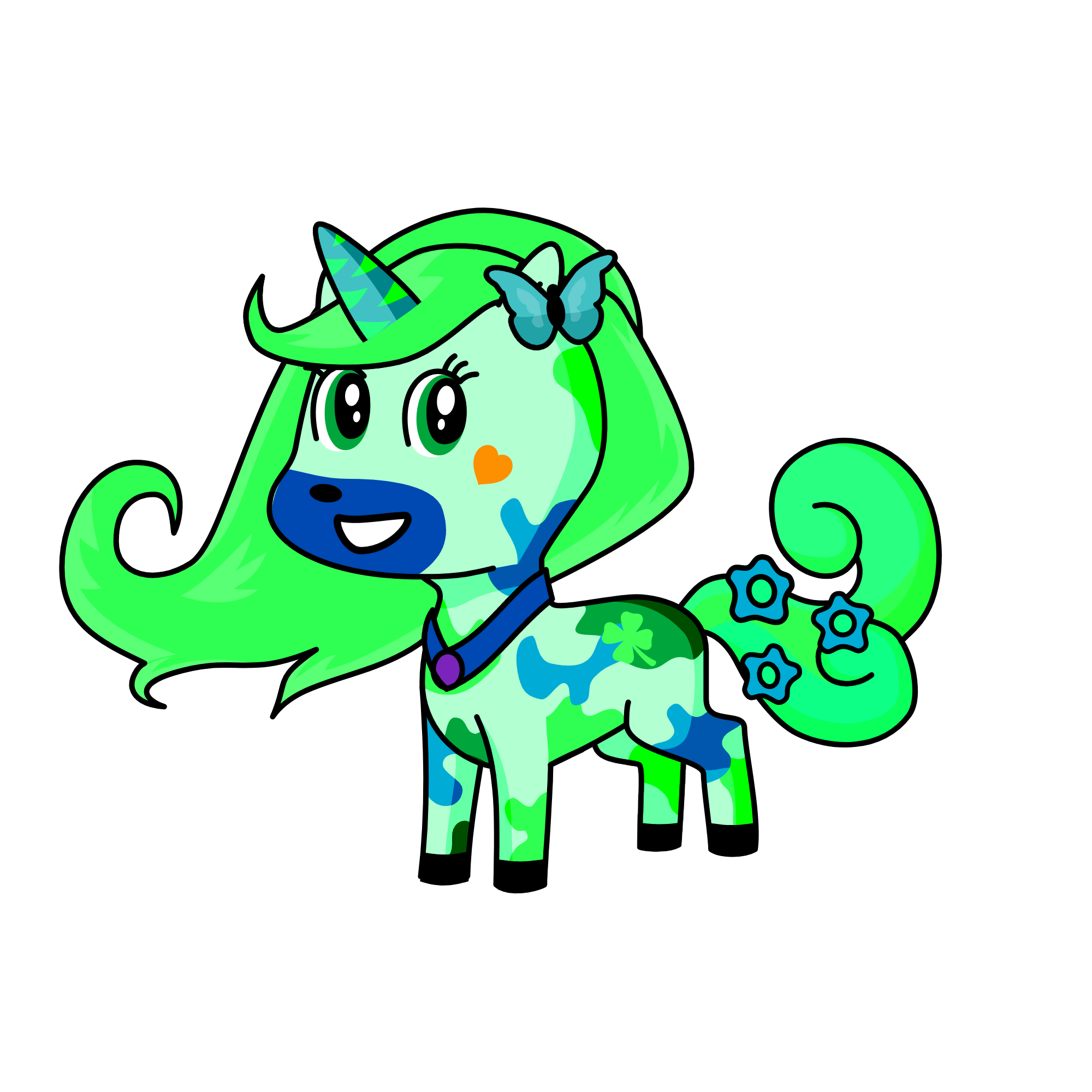 Seagreen clover, the unicorn