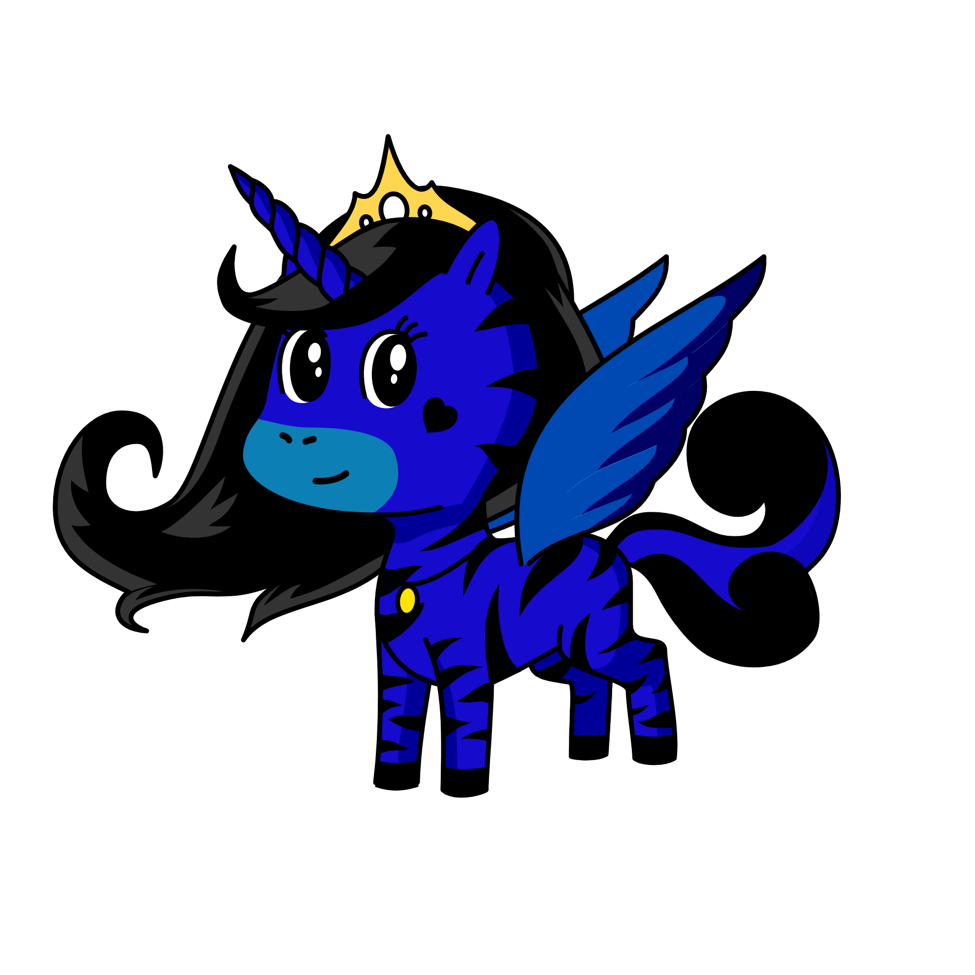 Midnight blue, the unicorn