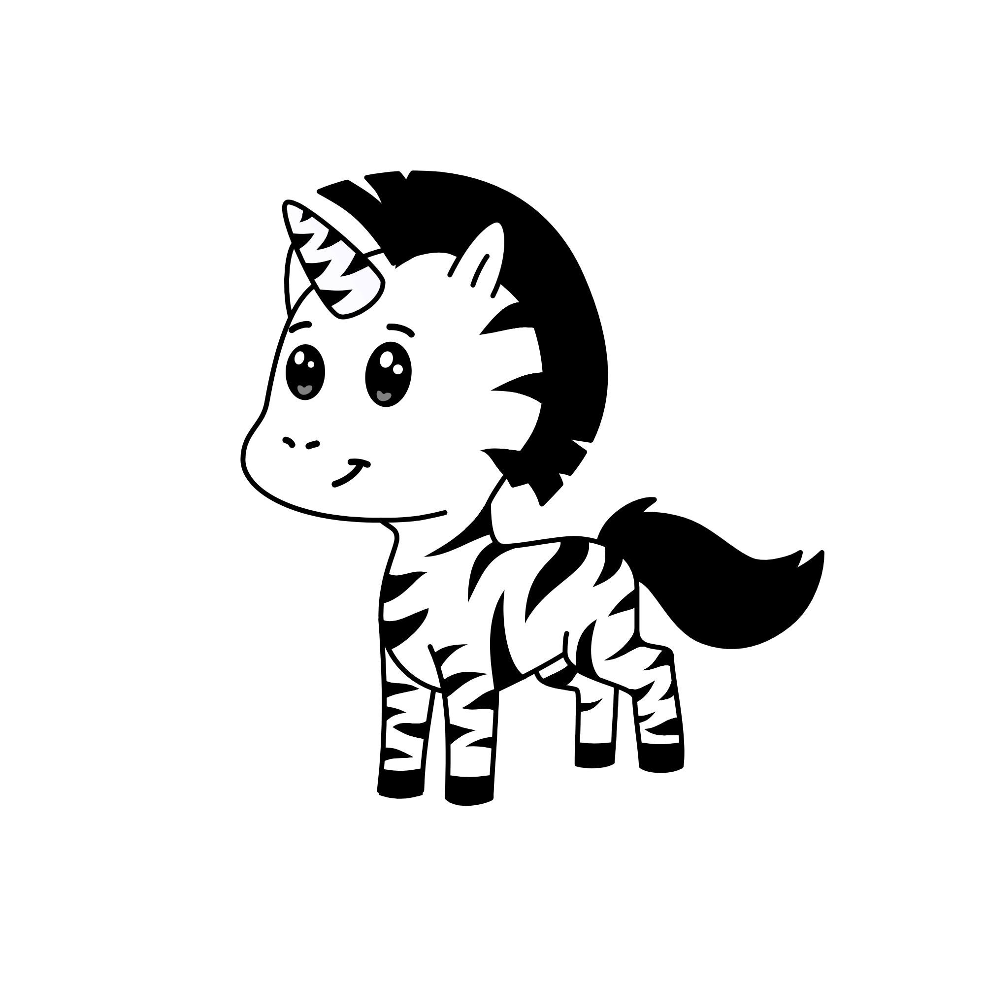 Zoey Zebra, the unicorn