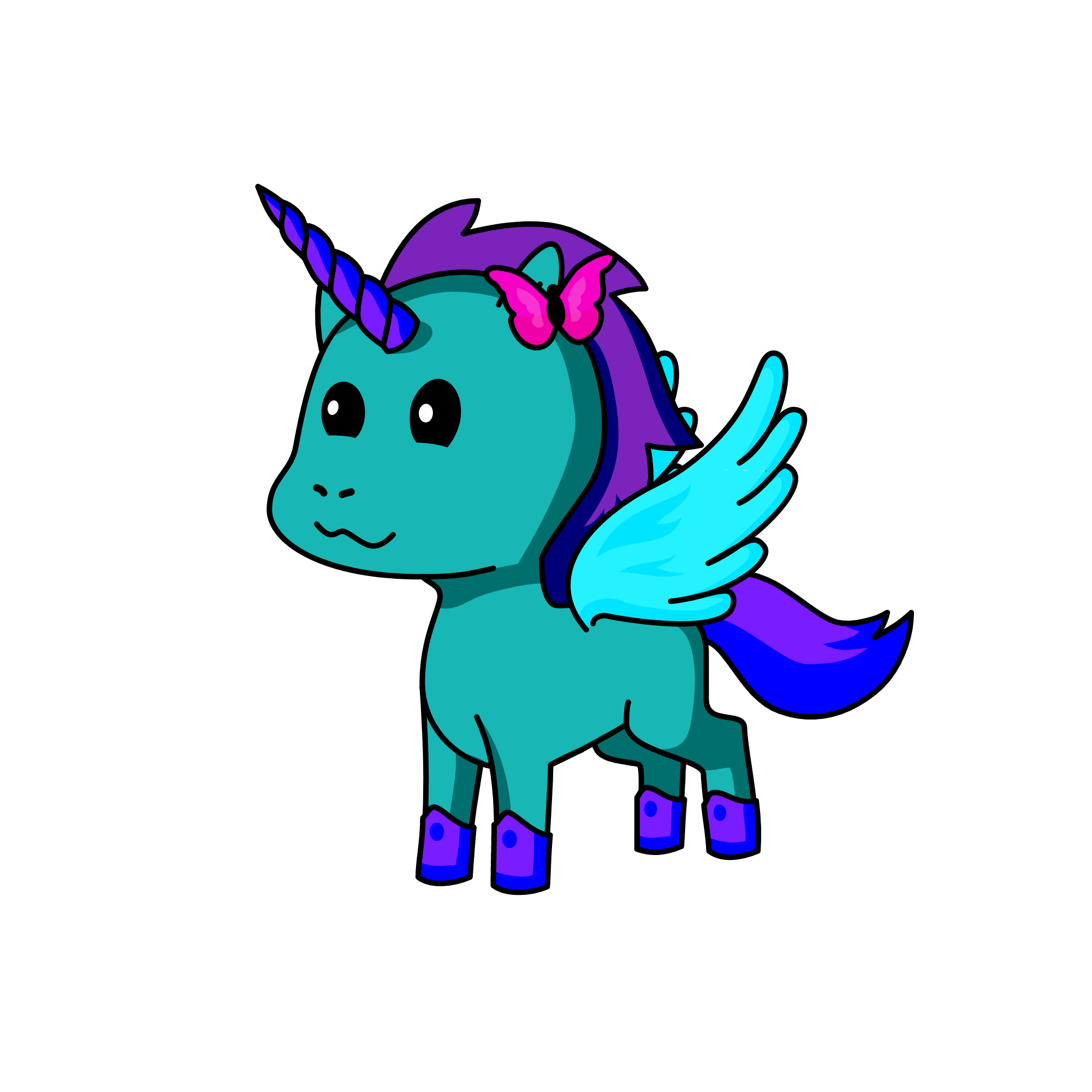 Hello I'm Blue, the unicorn