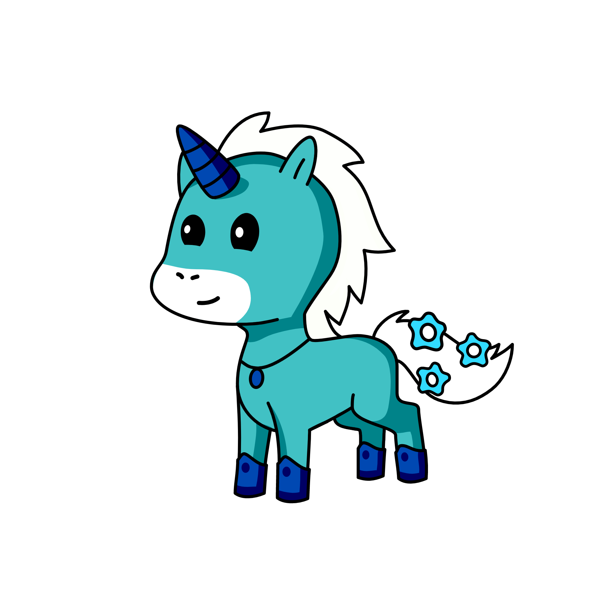 blue, the unicorn
