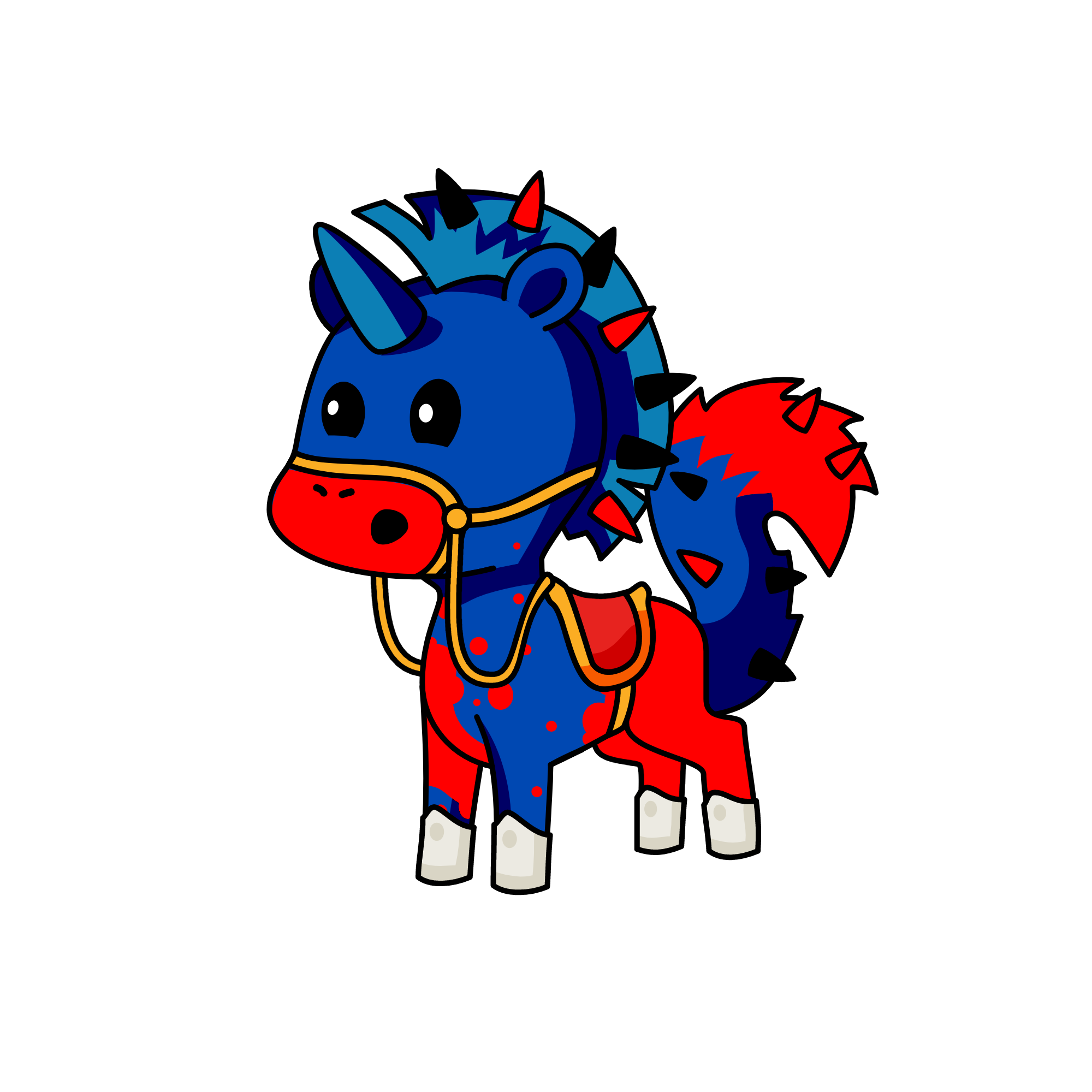 Unicorn-Demond (red parts are blood), the unicorn