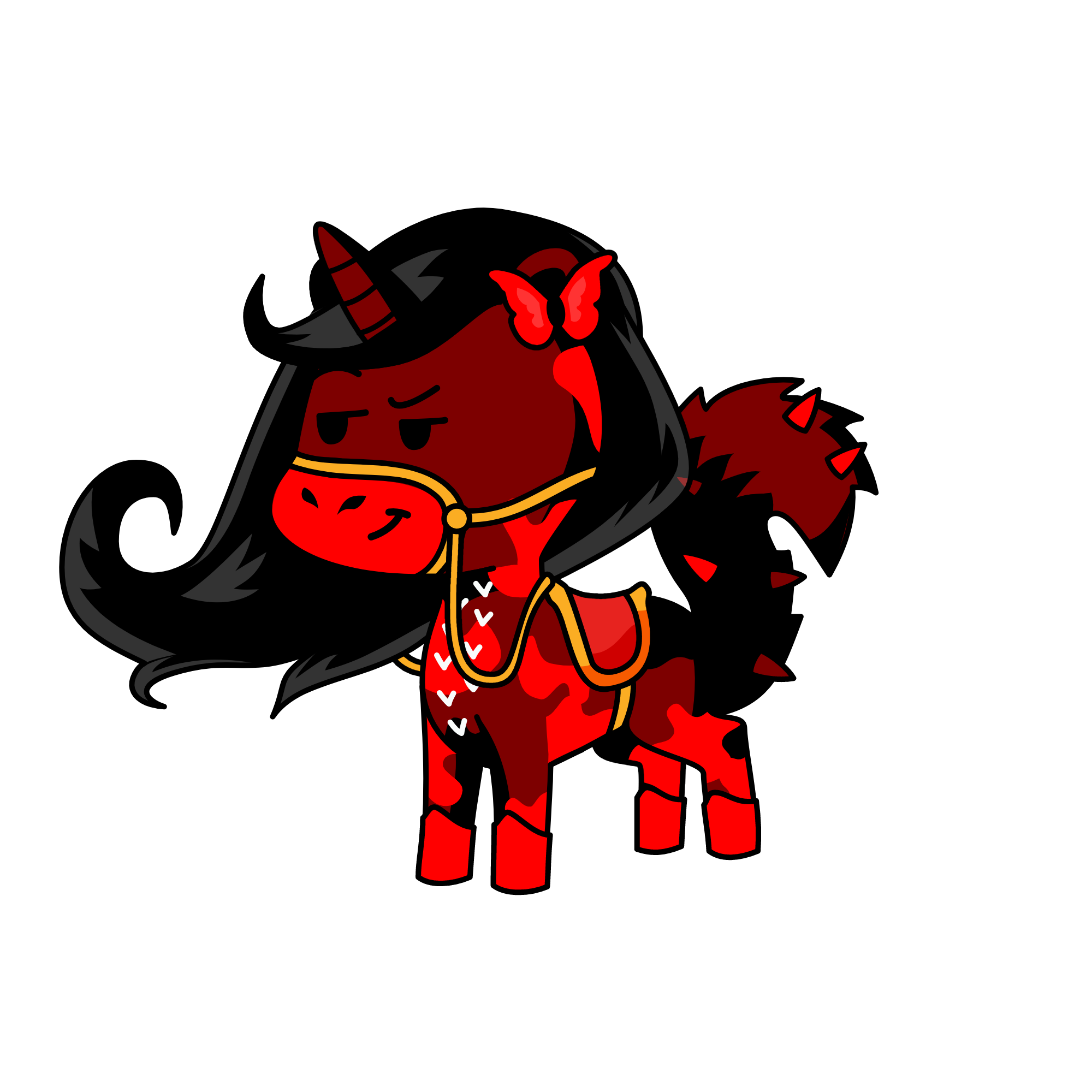 demond-unicorn (litgh red is blood), the unicorn