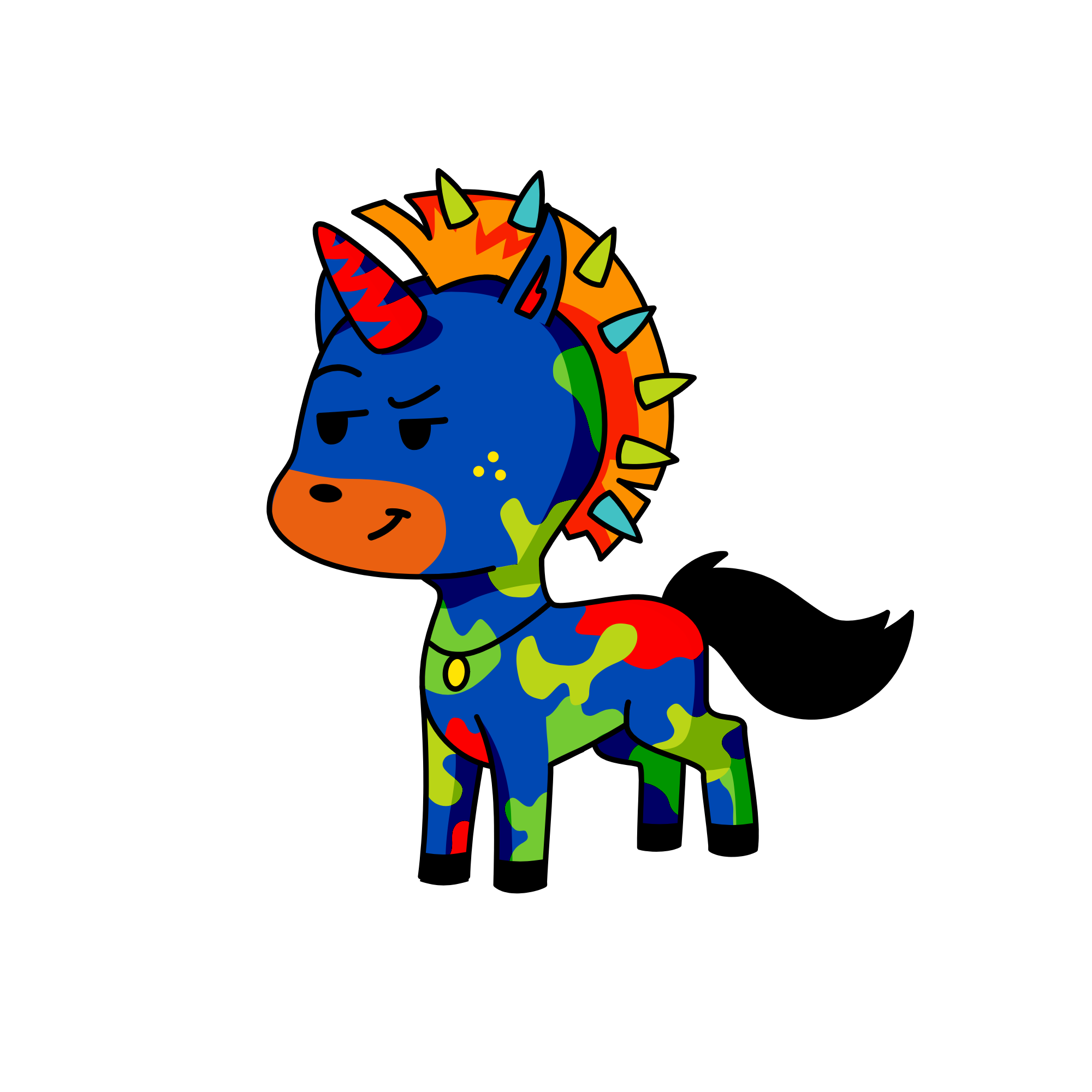 Blue cannonball, the unicorn