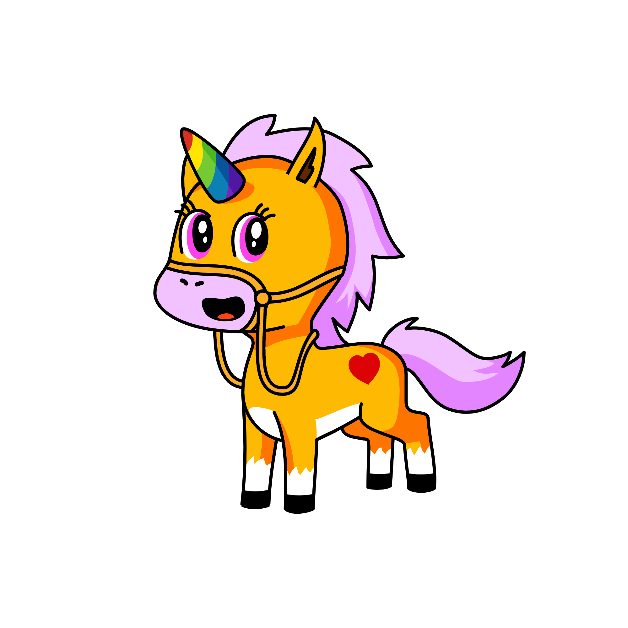Rainbow unicorn, the unicorn