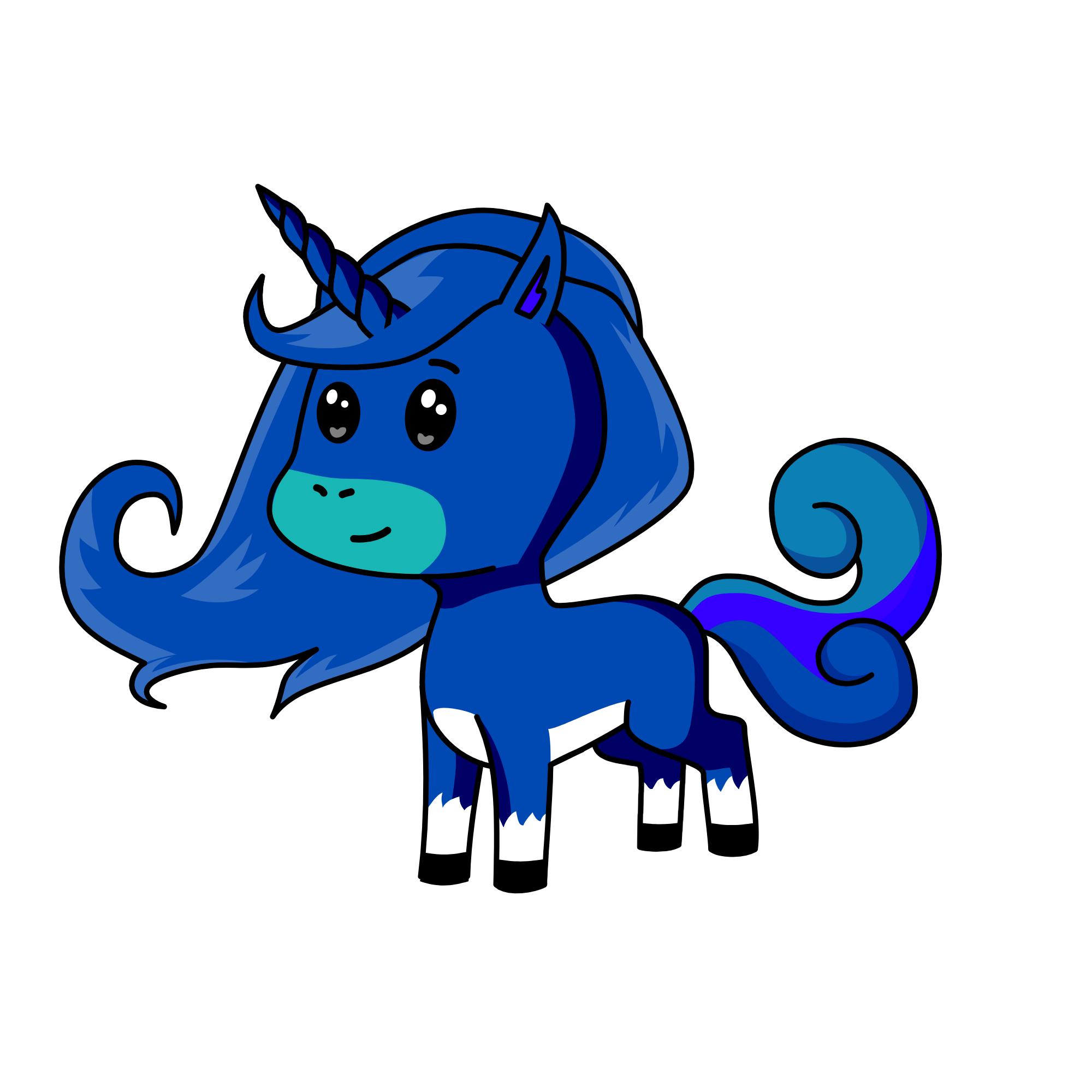 blue, the unicorn