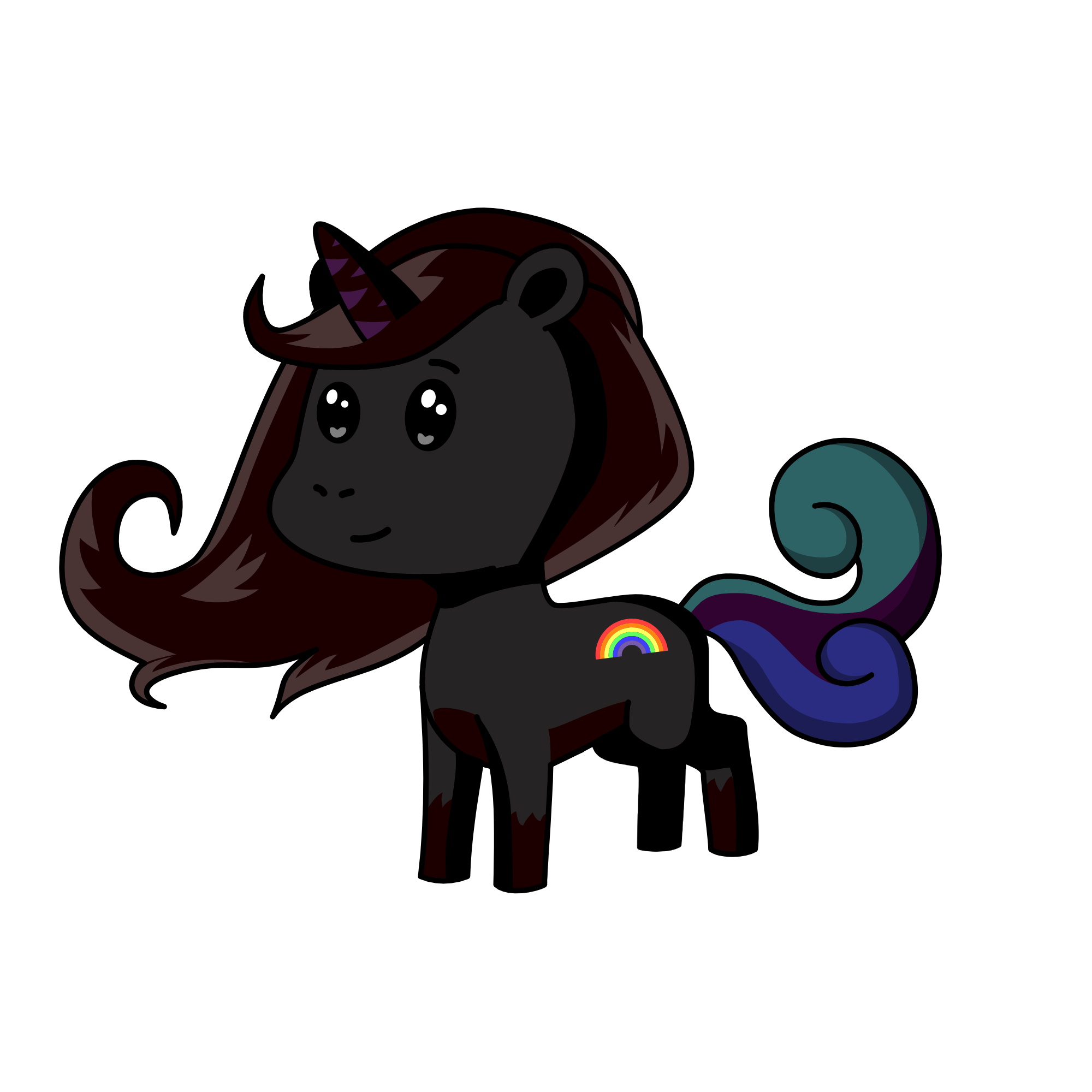 Black uni, the unicorn