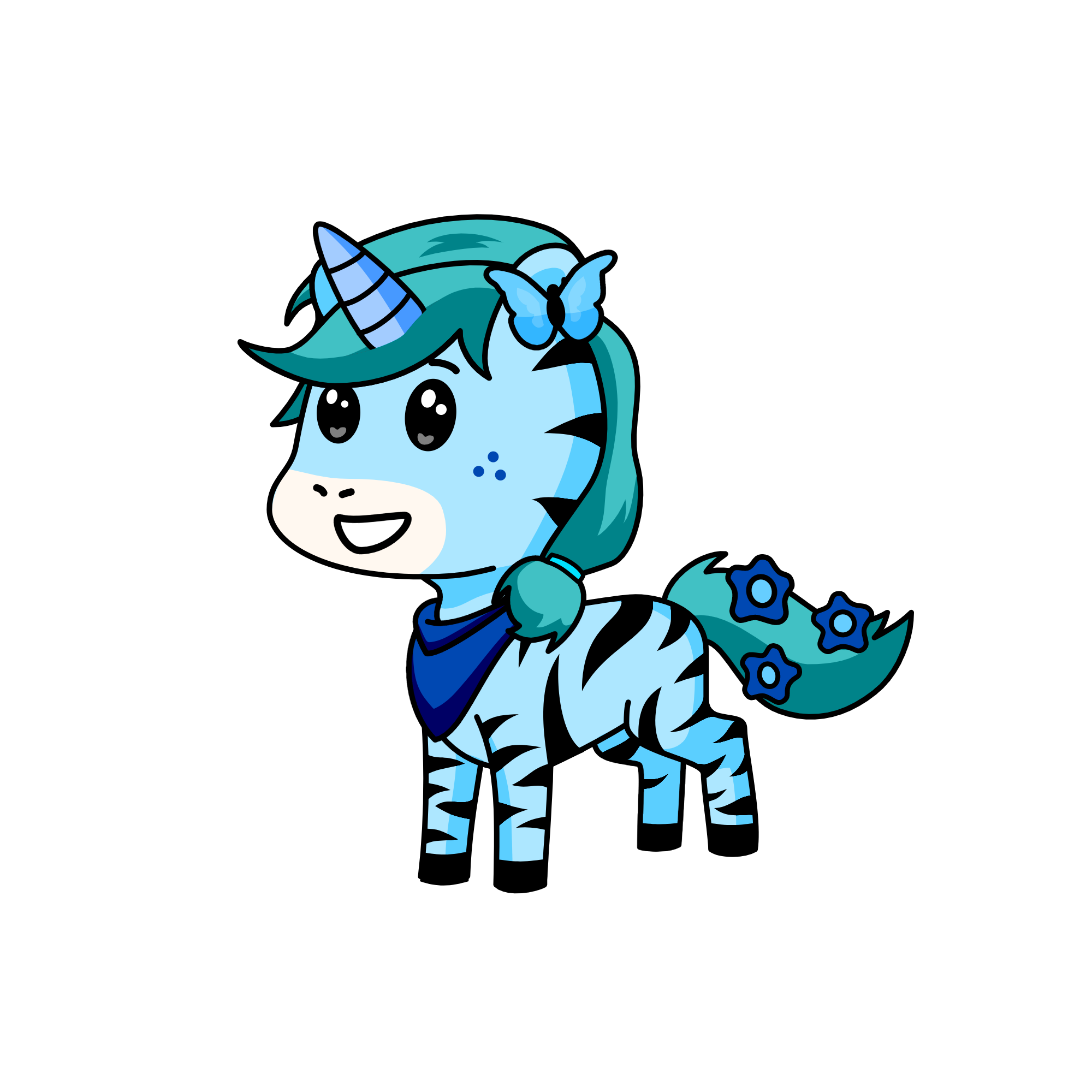Blue Fantasy, the unicorn