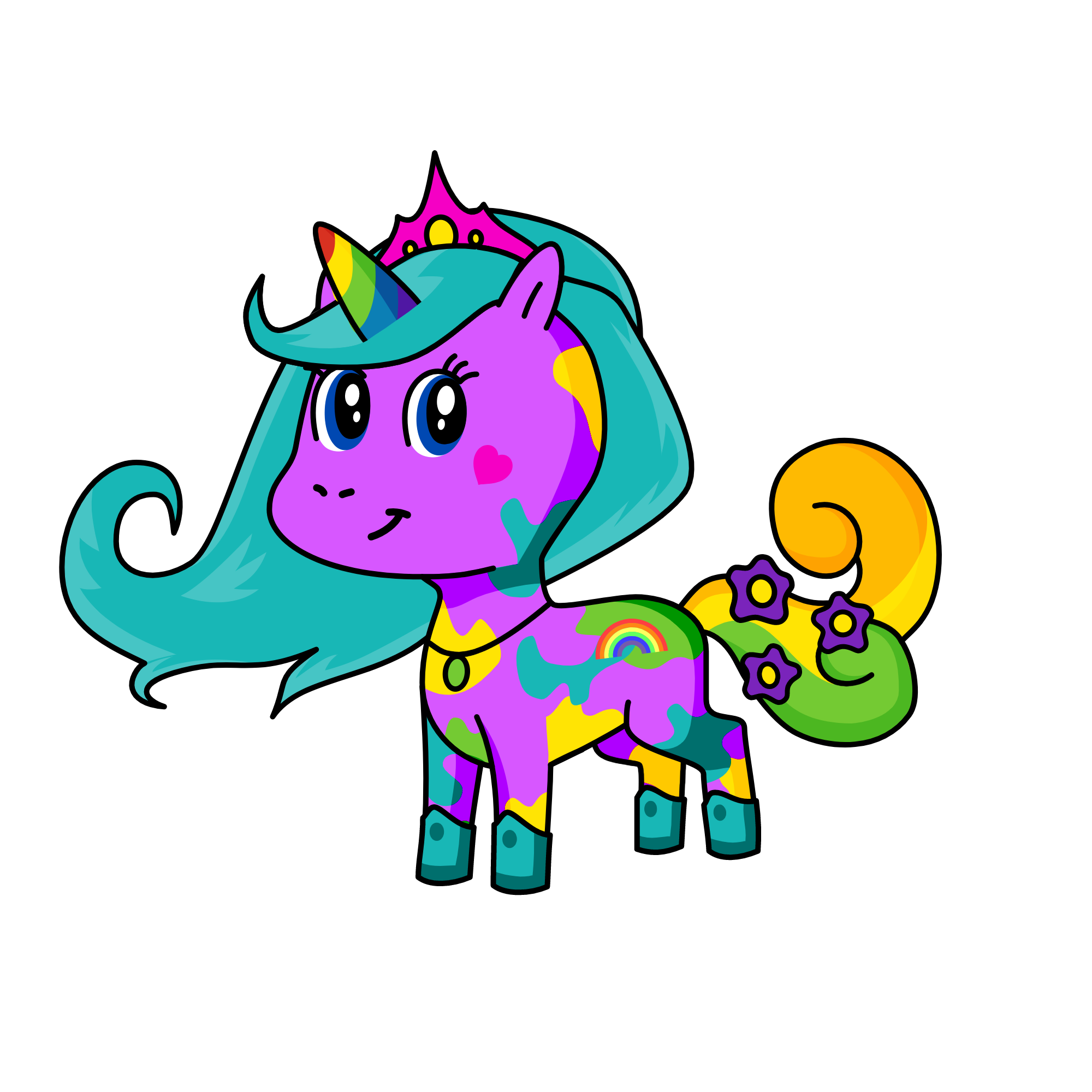 Rainbow, the unicorn