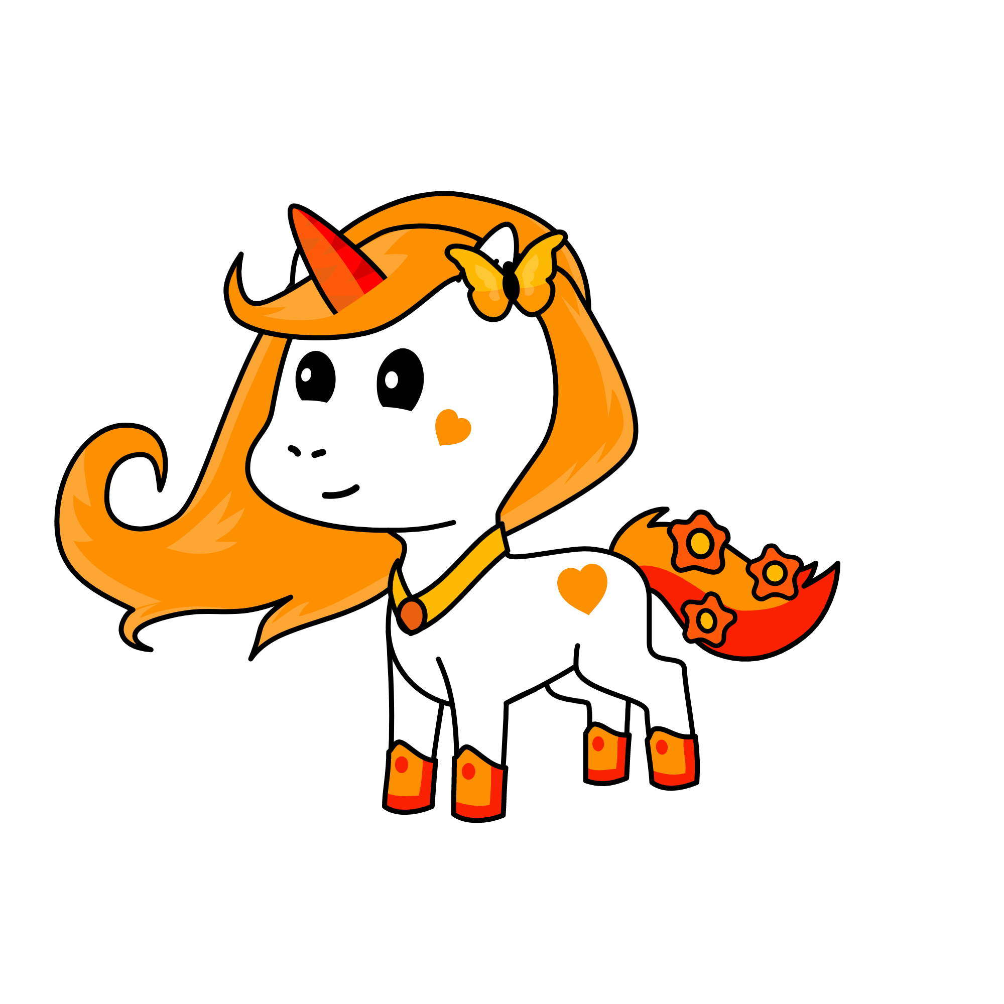 Orange, the unicorn