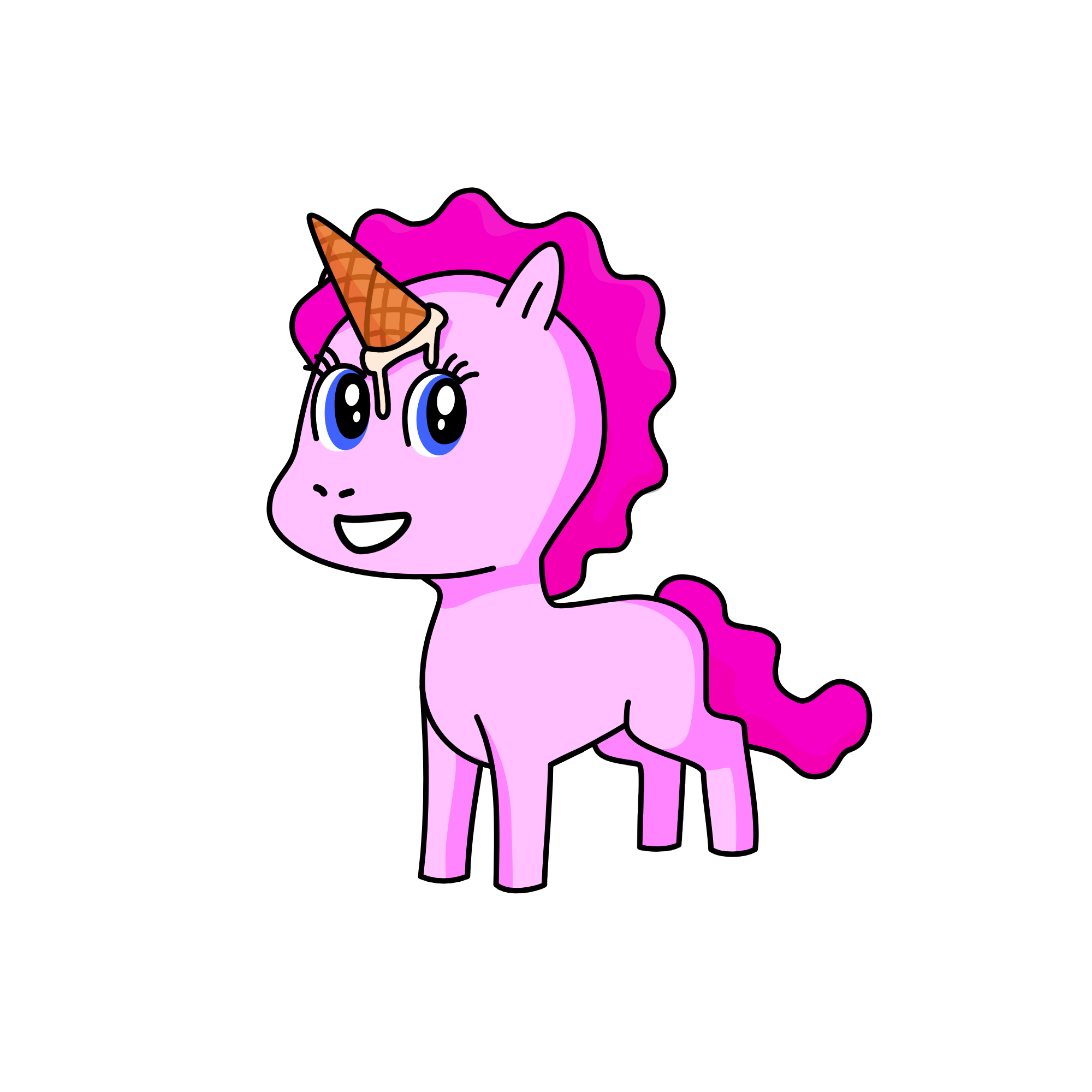 pinky pie with a ice-cream cone on her head, the unicorn