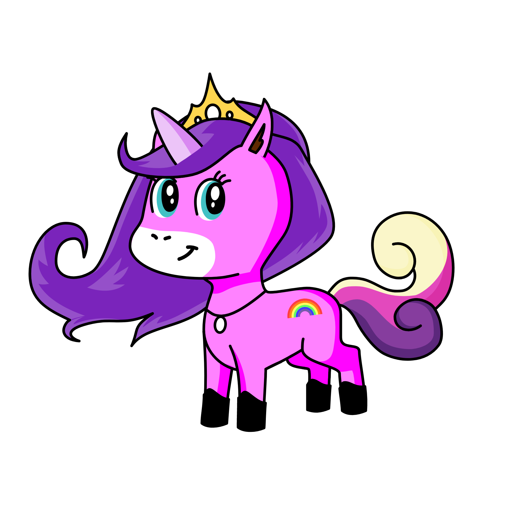 pink sky, the unicorn