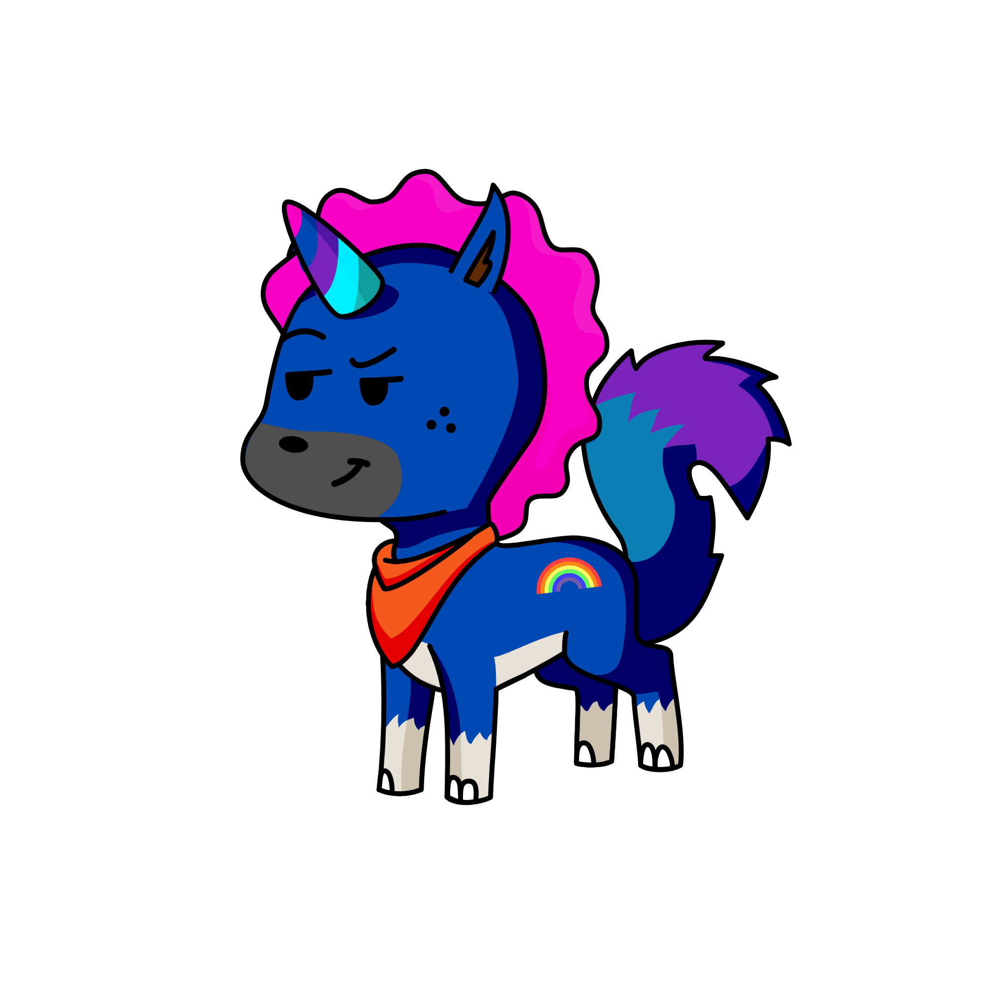 Evil dude, the unicorn