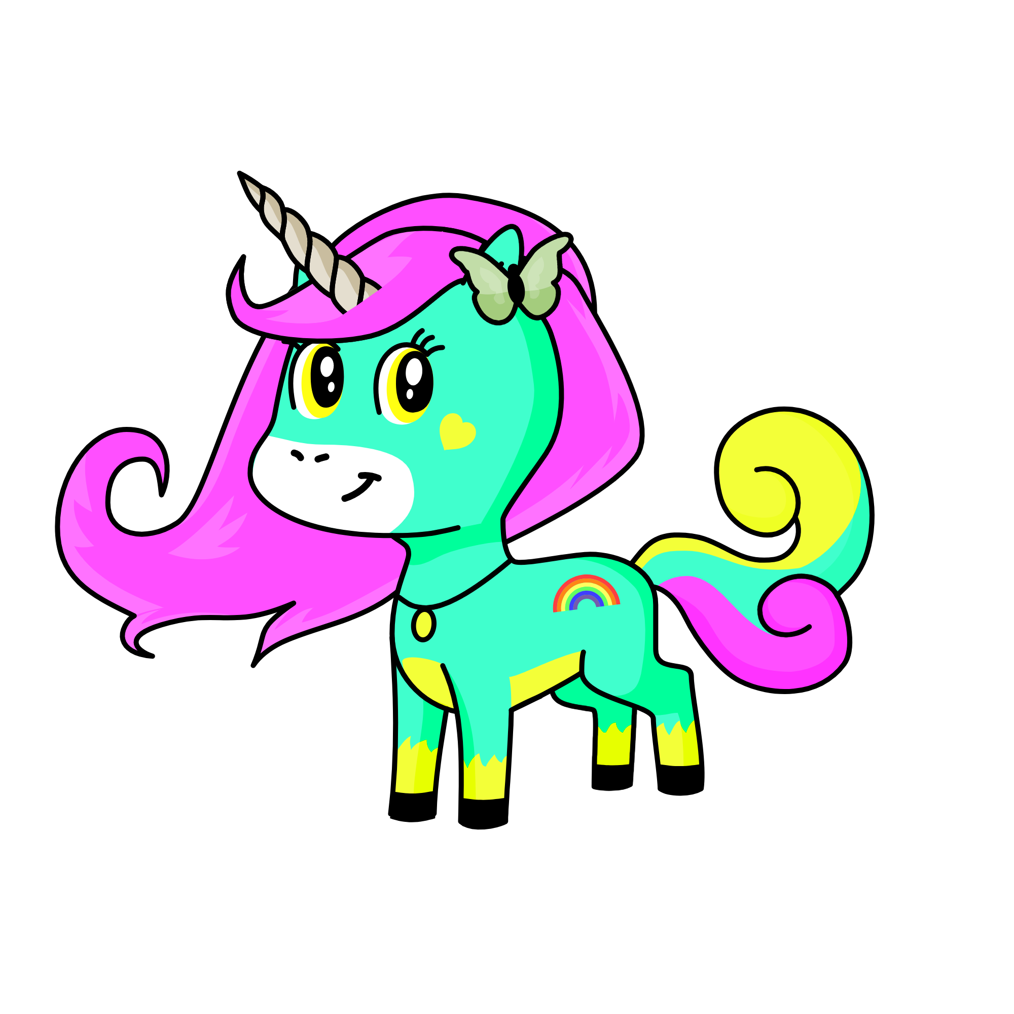 Rainbow unicorn, the unicorn