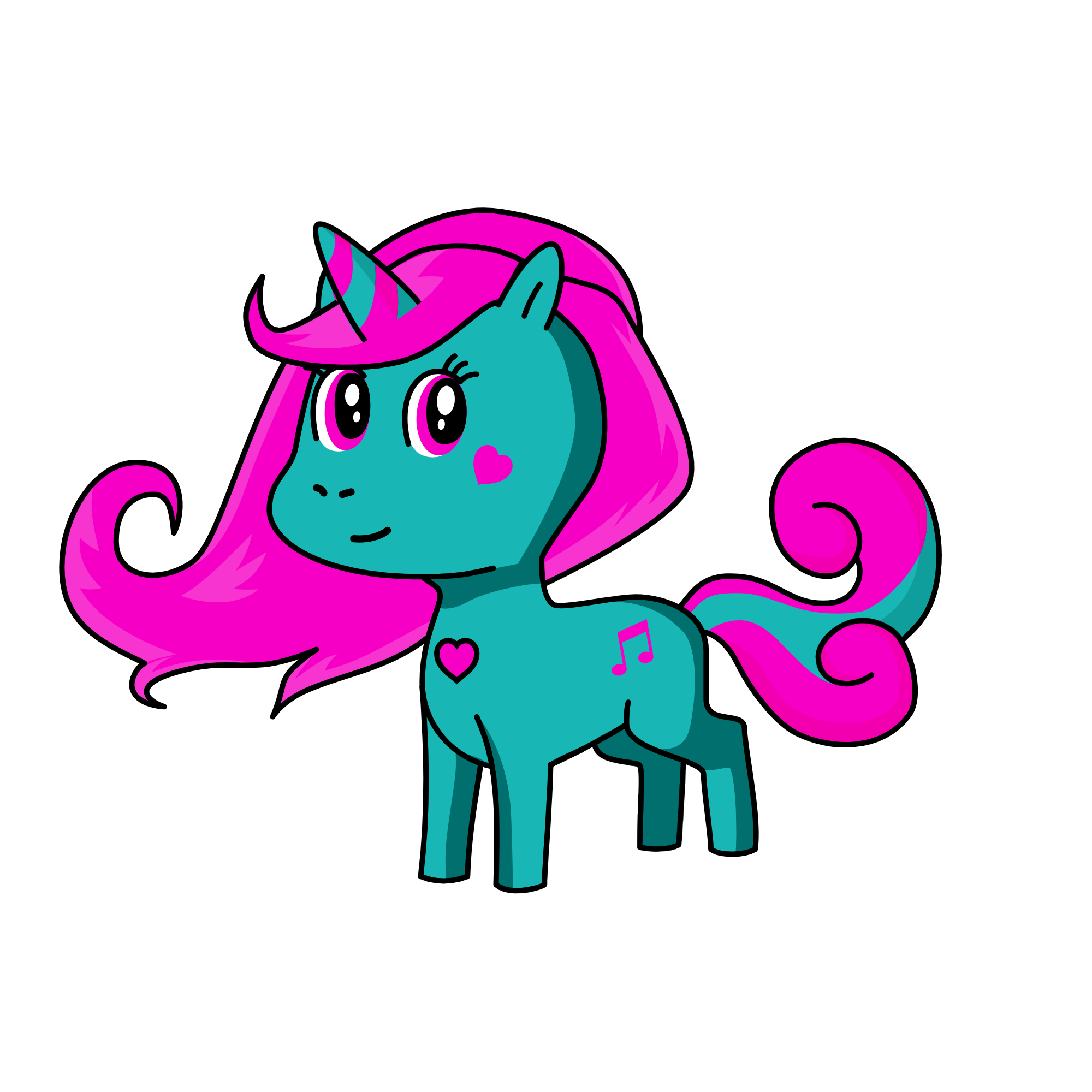 Pink Blue, the unicorn