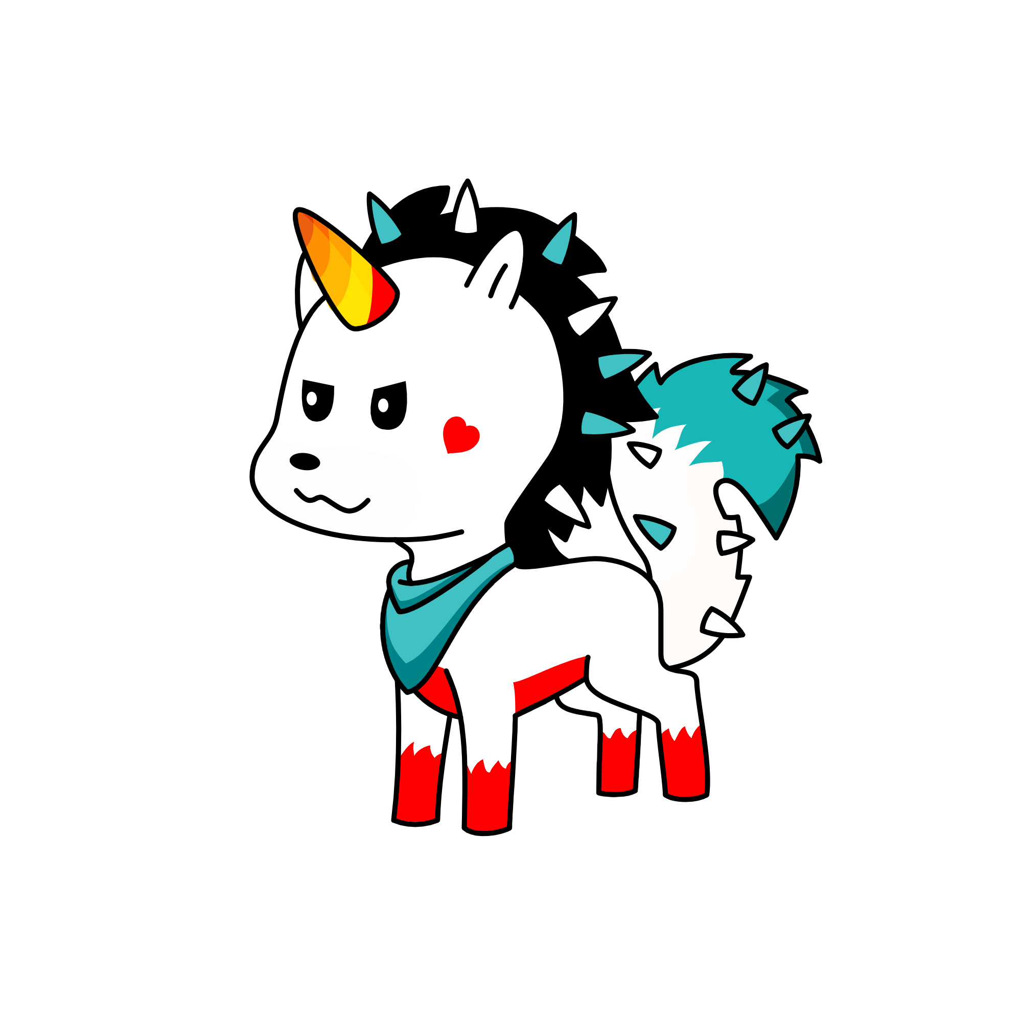 kinda cute emo corn, the unicorn