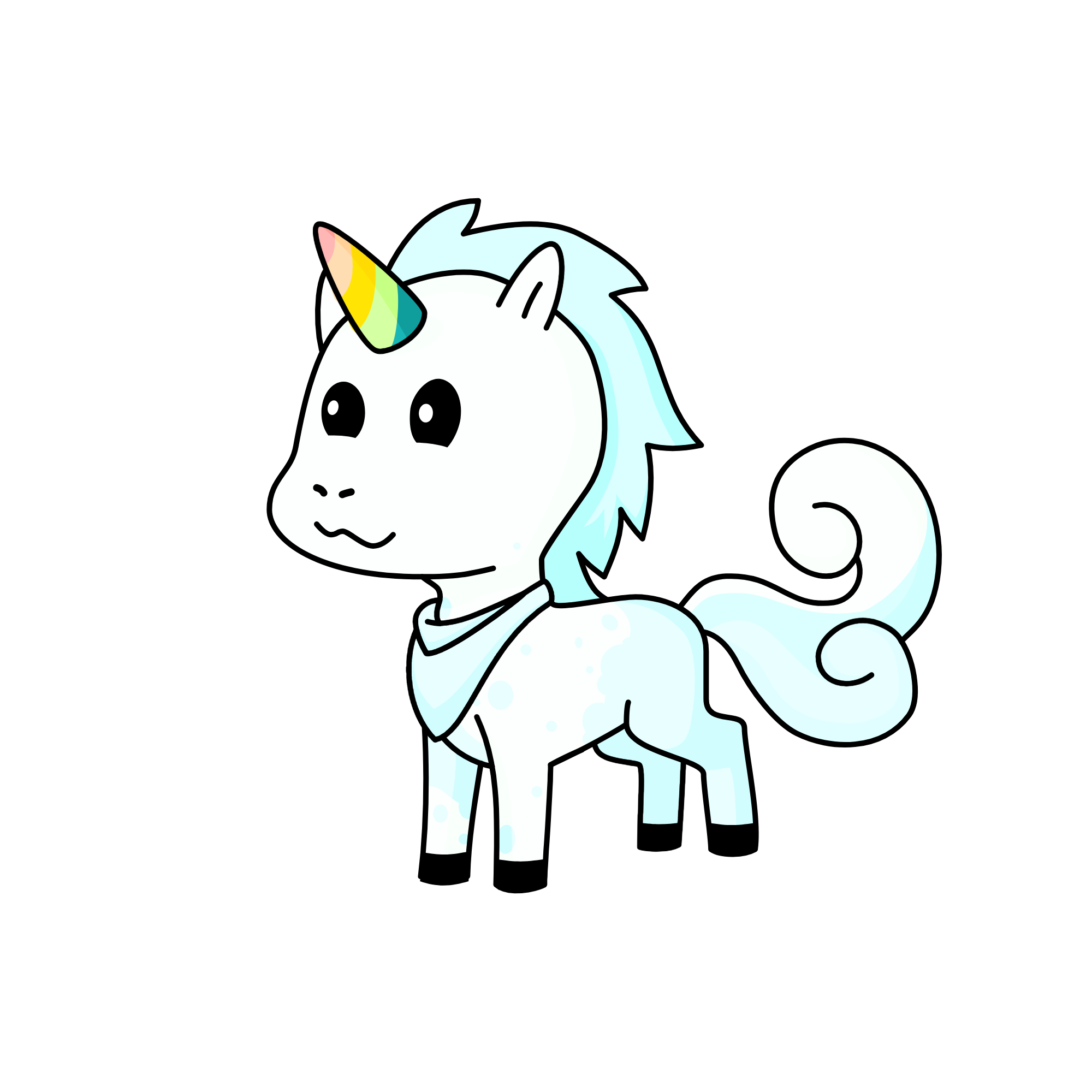 Fluffy cloud , the unicorn