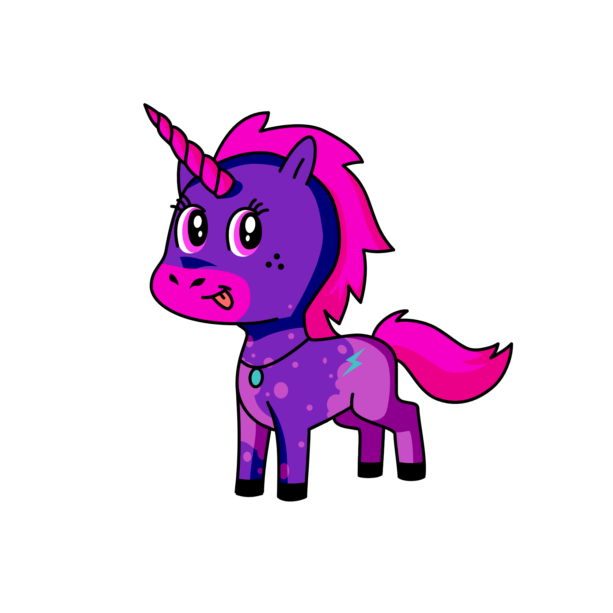 purple lightning, the unicorn
