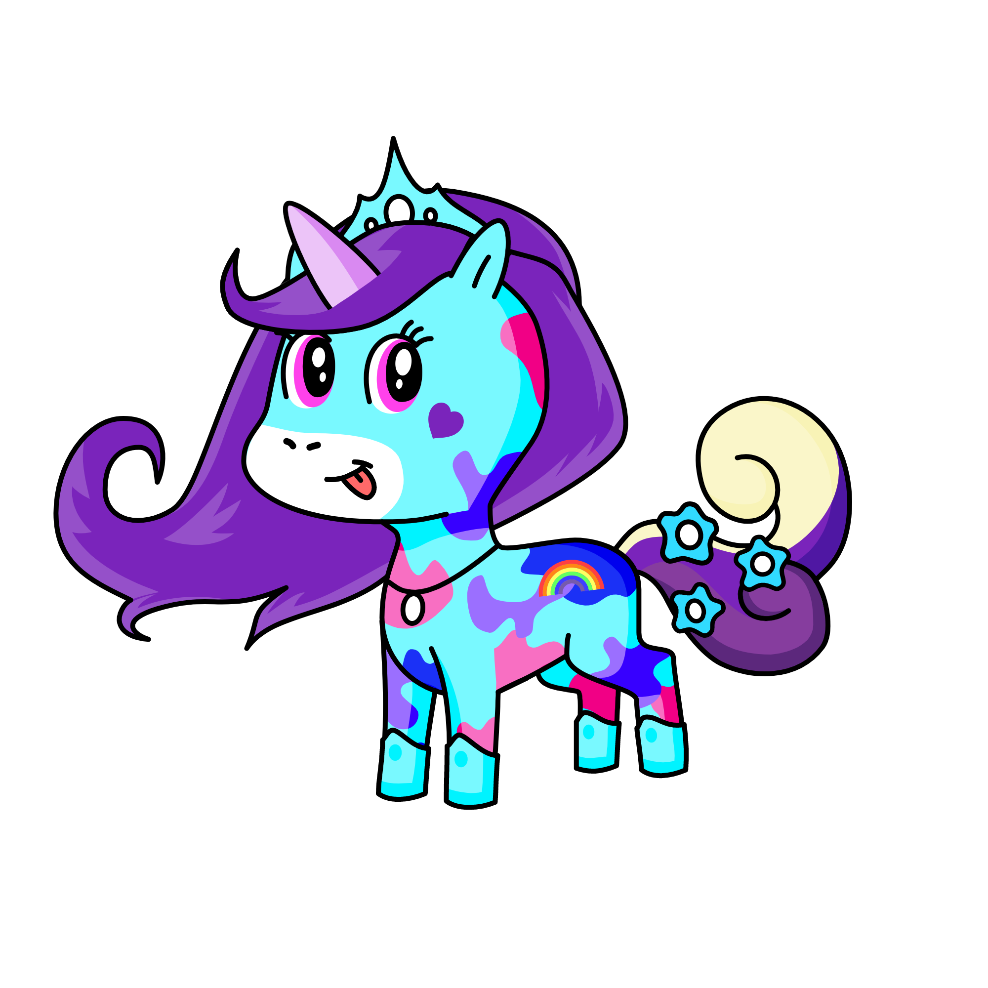 bluey nik name kk, the unicorn