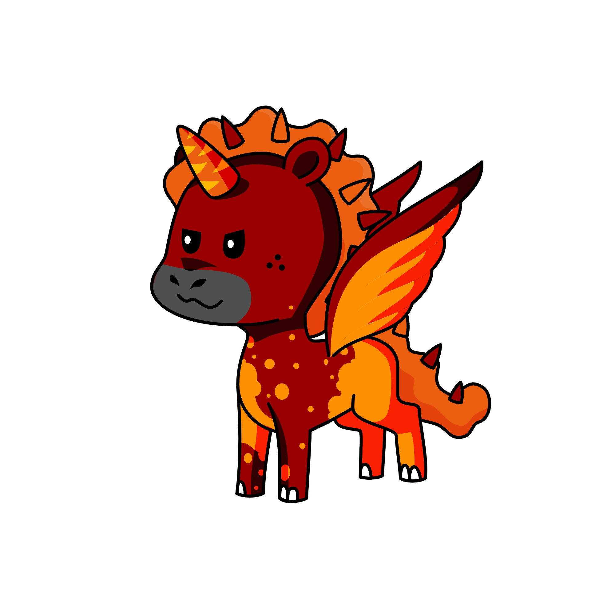 Flare-Lava dragon, the unicorn