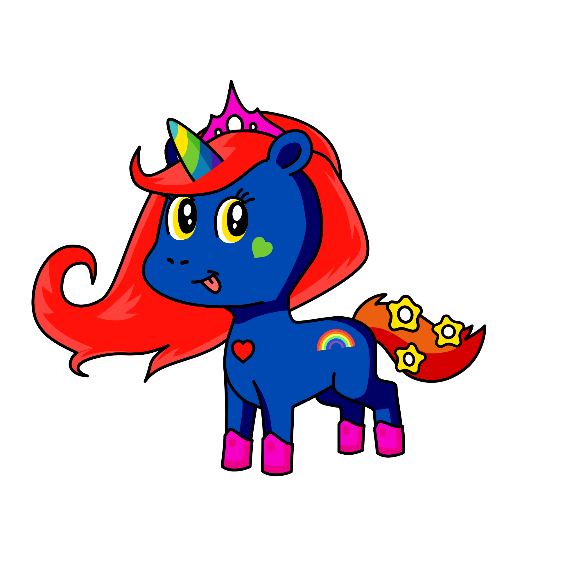 Rainbow unicorn, the unicorn