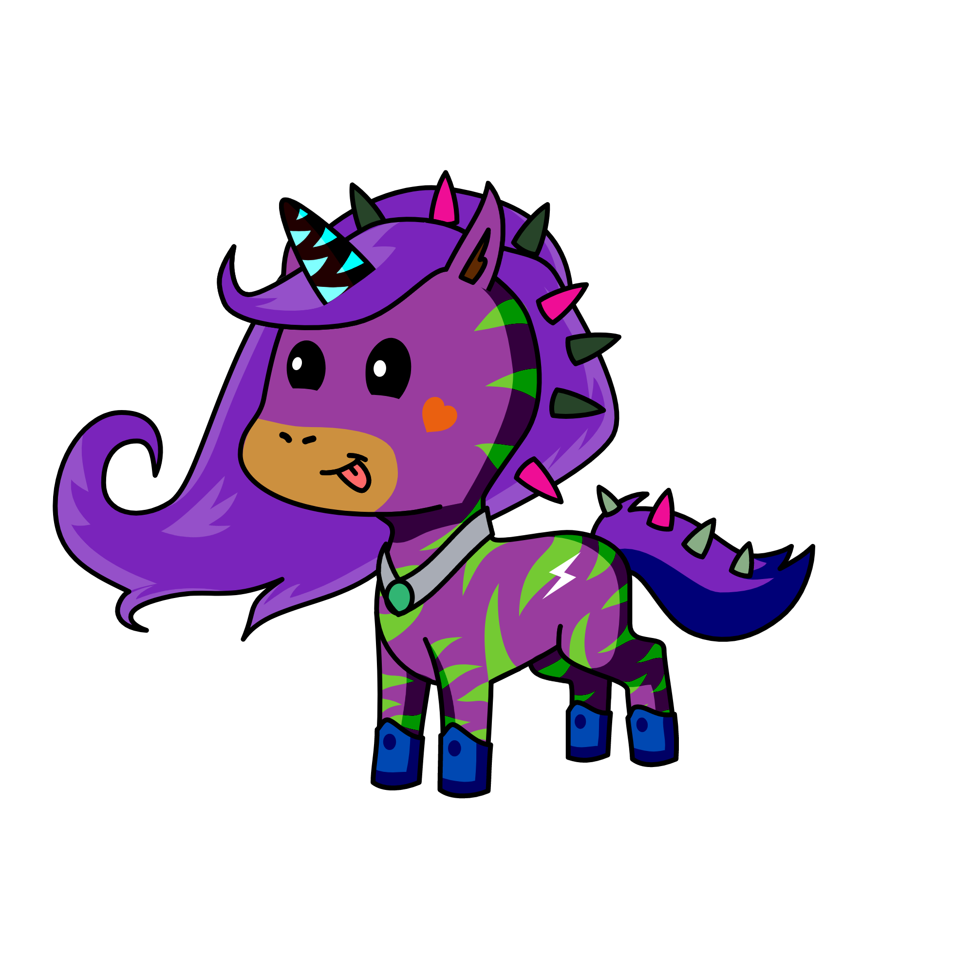 Zebra the wild, the unicorn