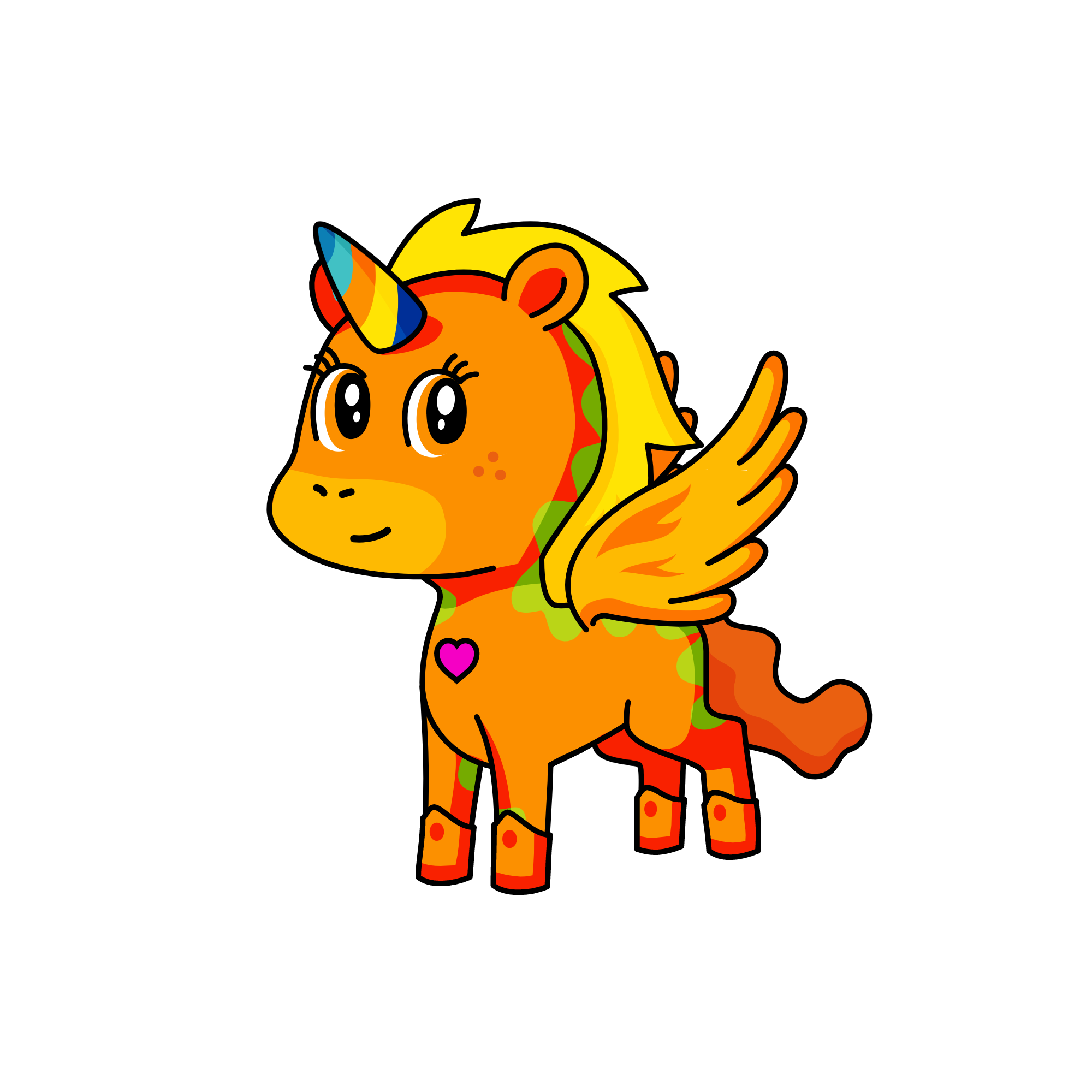 Orange, the unicorn
