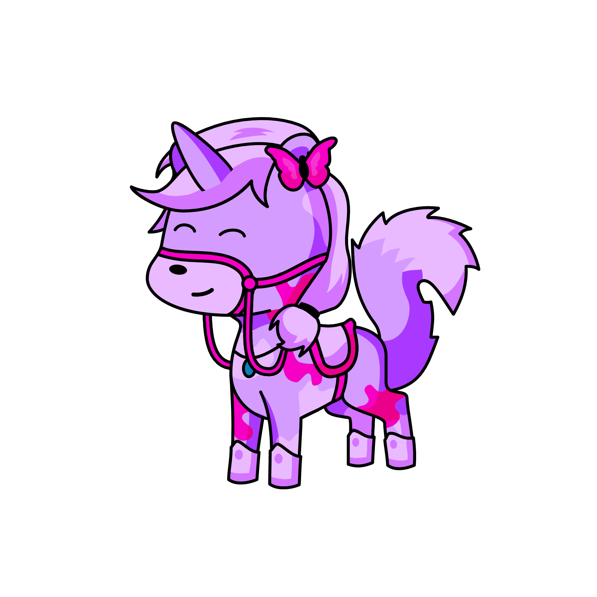 the purple girl, the unicorn