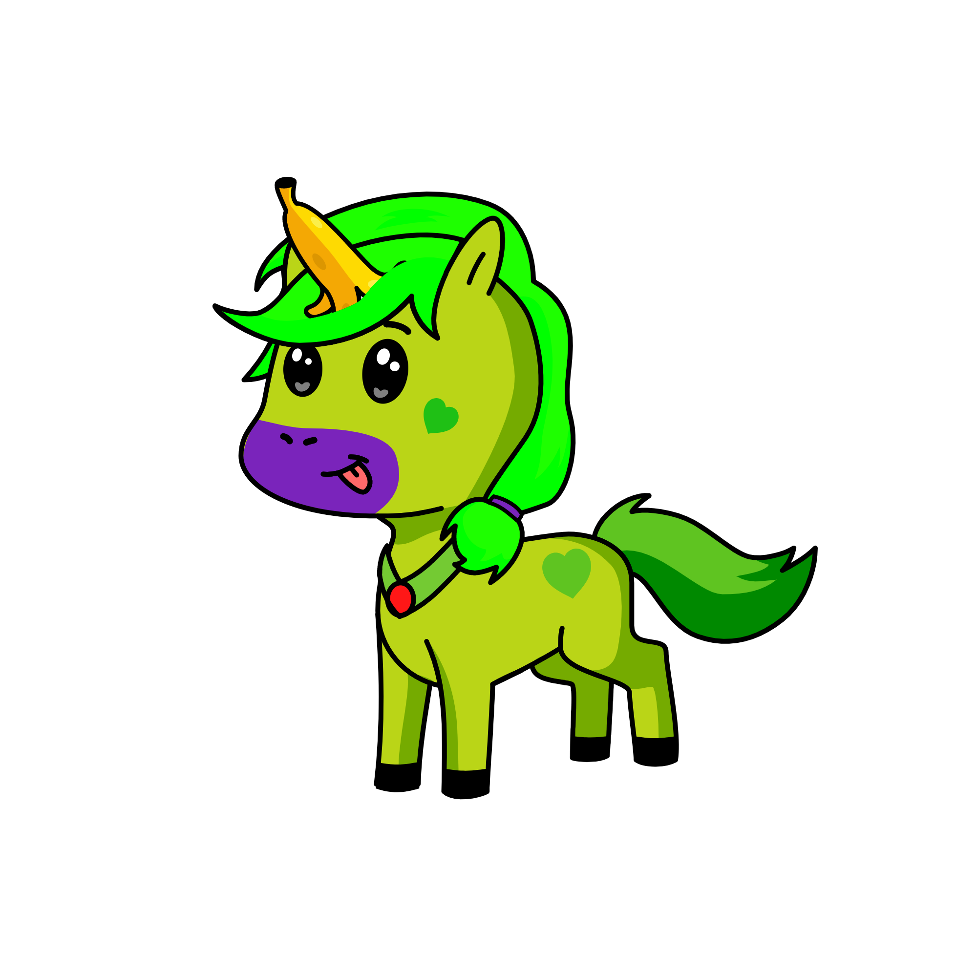 greeeeny, the unicorn