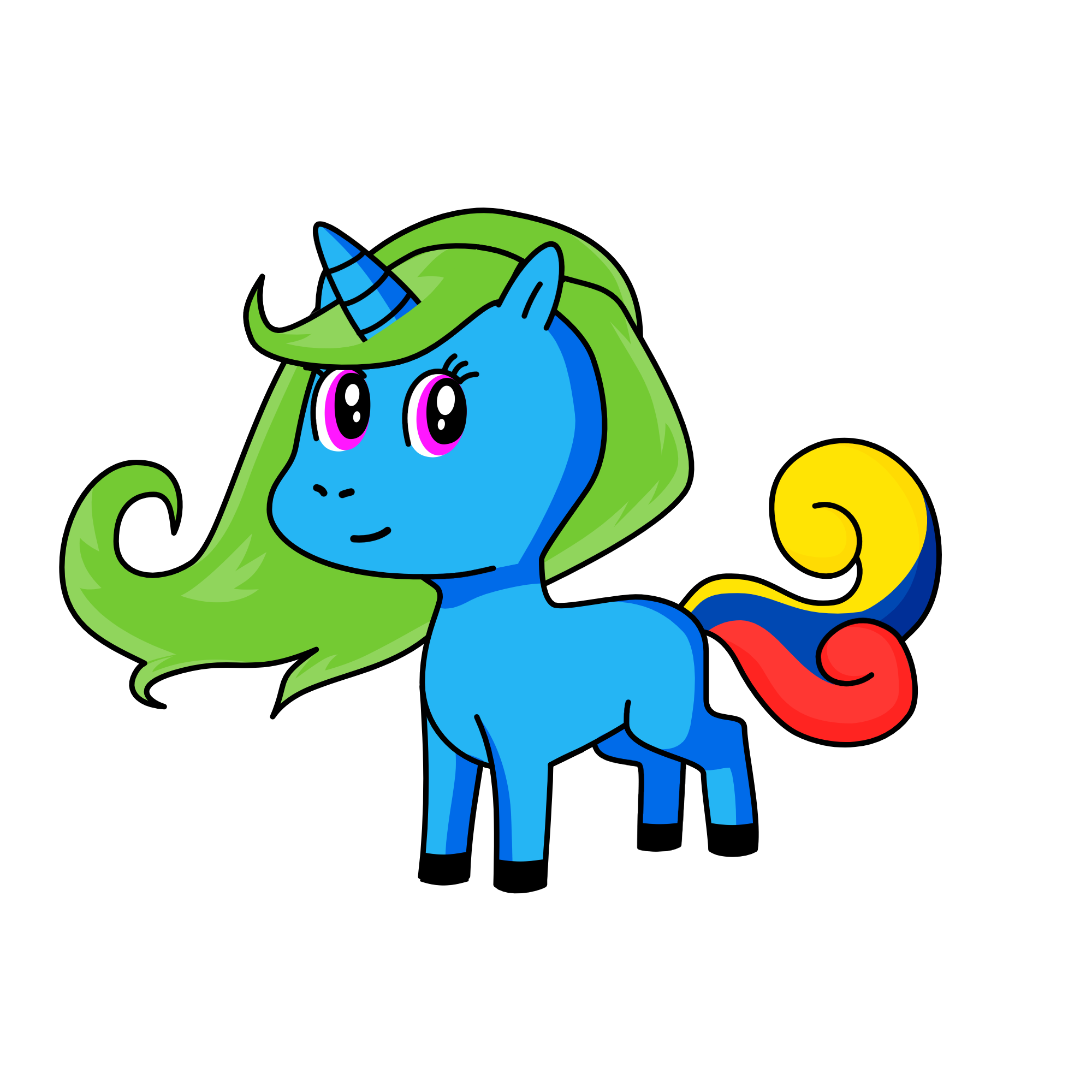 Rainbow Dash, the unicorn