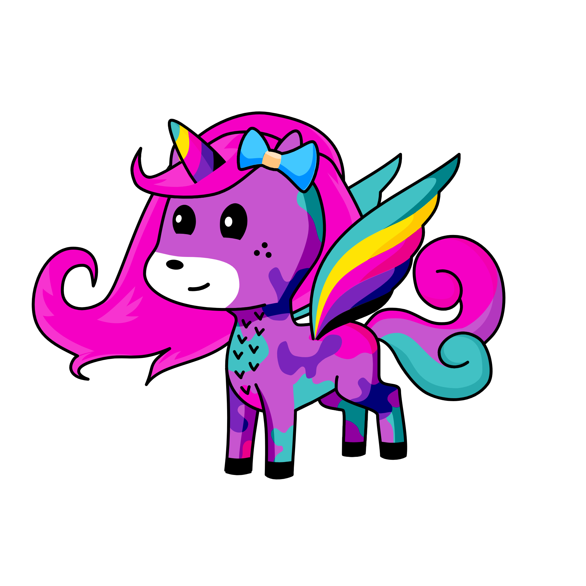 Power-up Violet, the unicorn