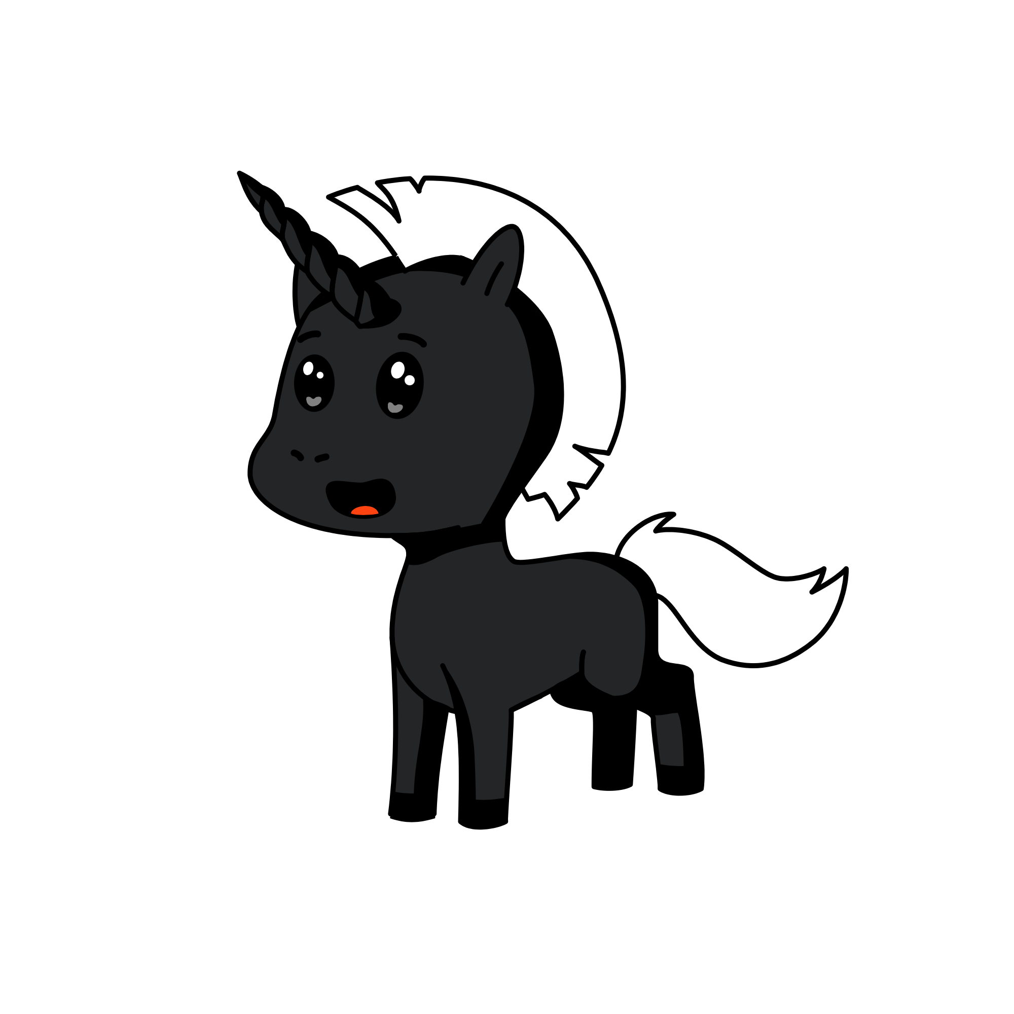 Boy shadow night different hair, the unicorn