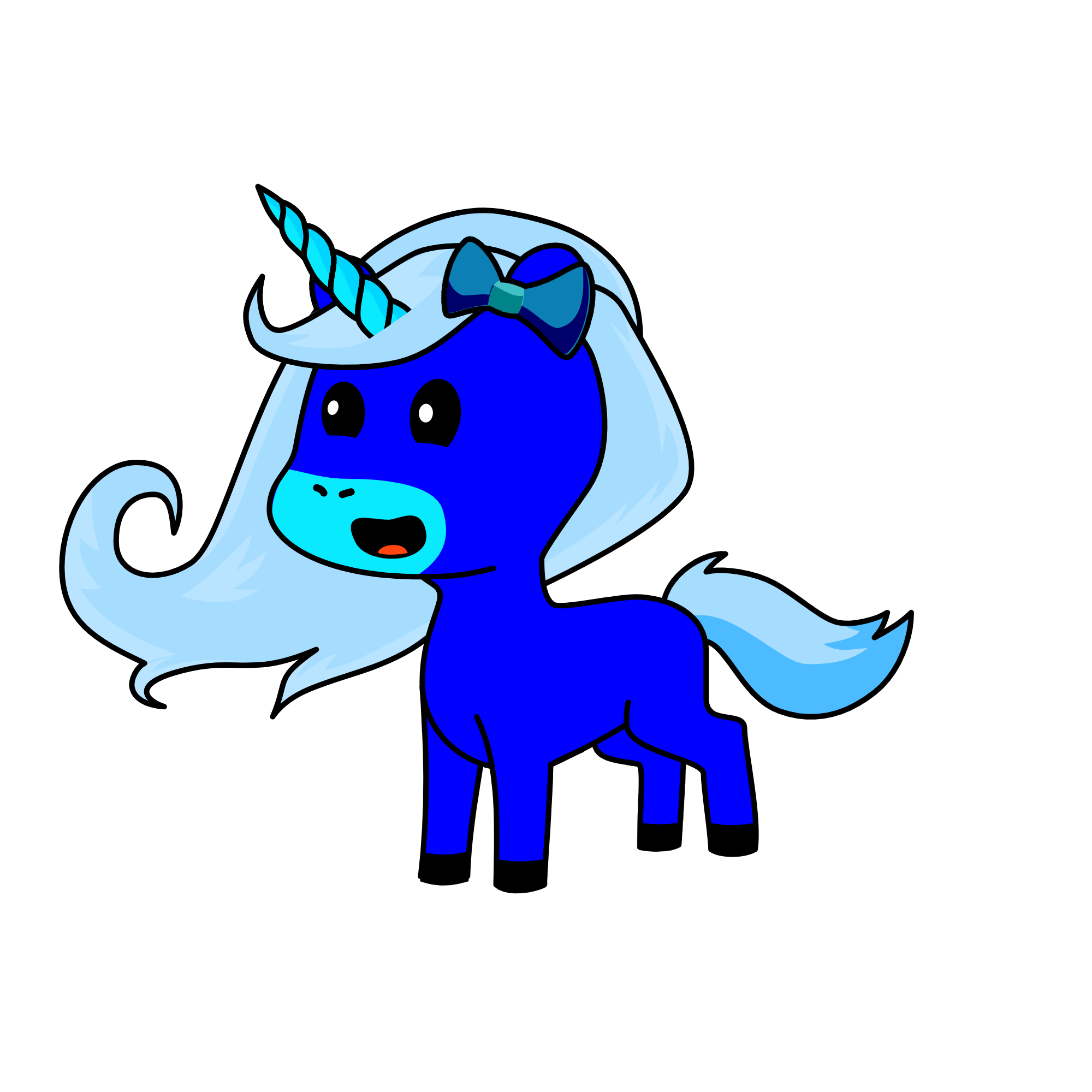Ocean Blue, the unicorn