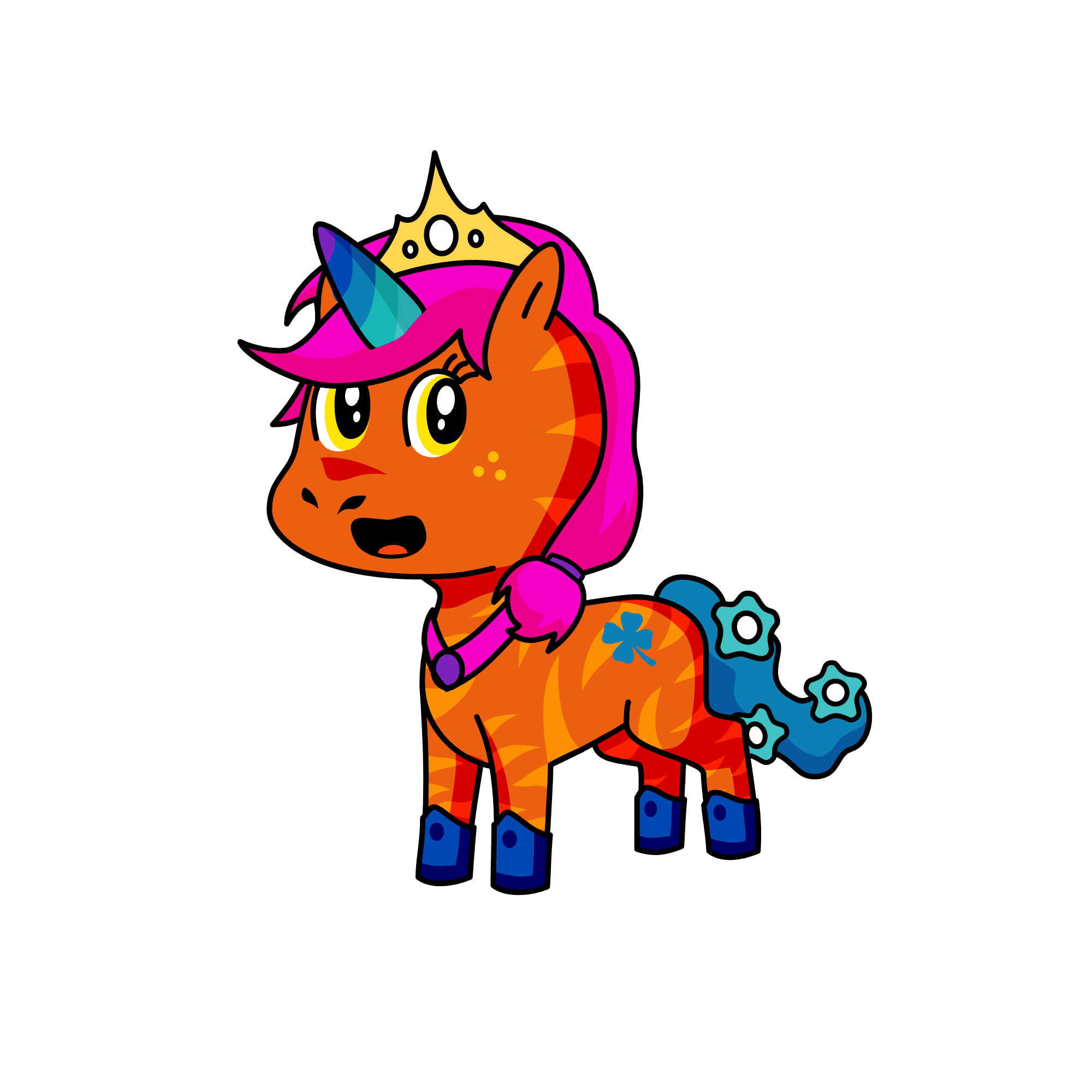 multi colour, the unicorn
