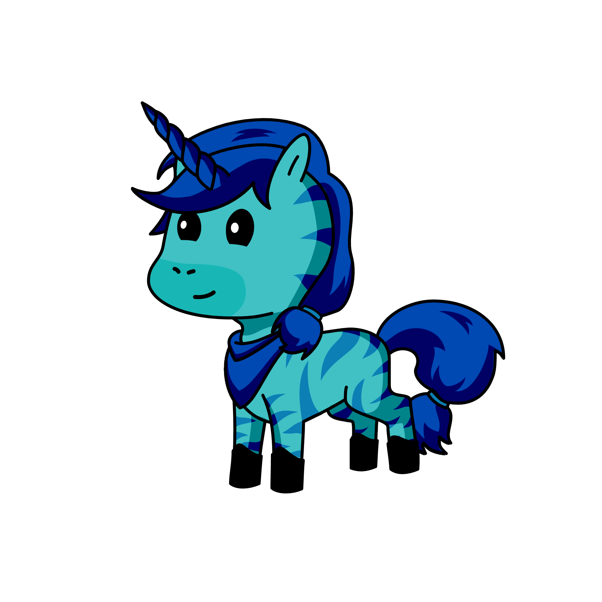 Blue, the unicorn