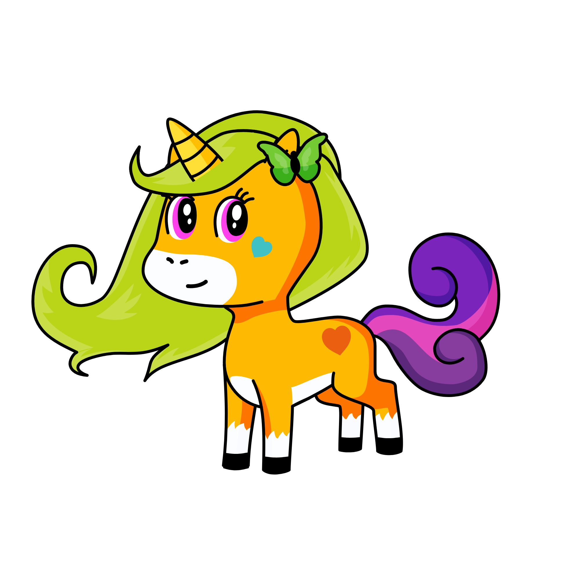 butterfly, the unicorn