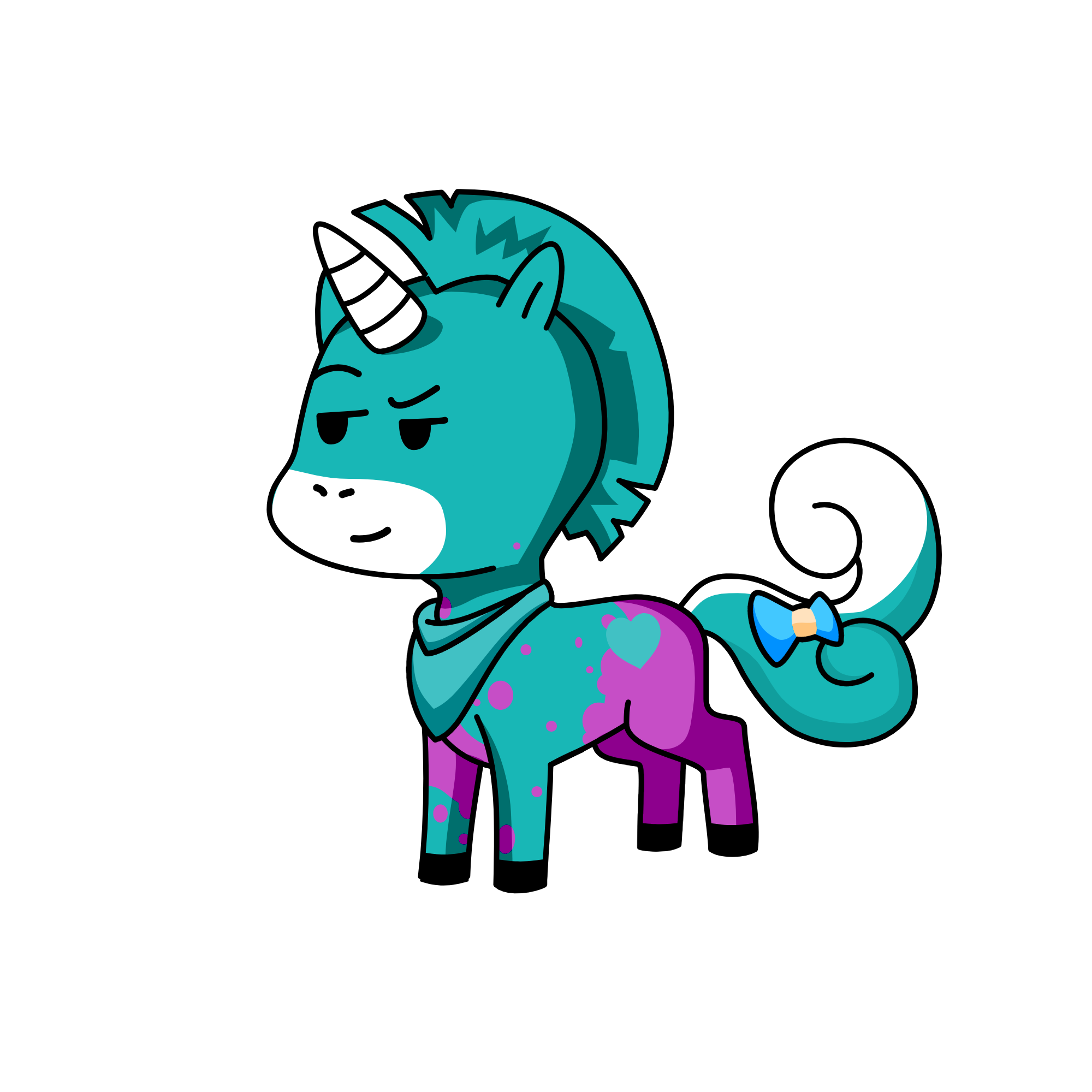 blue, the unicorn