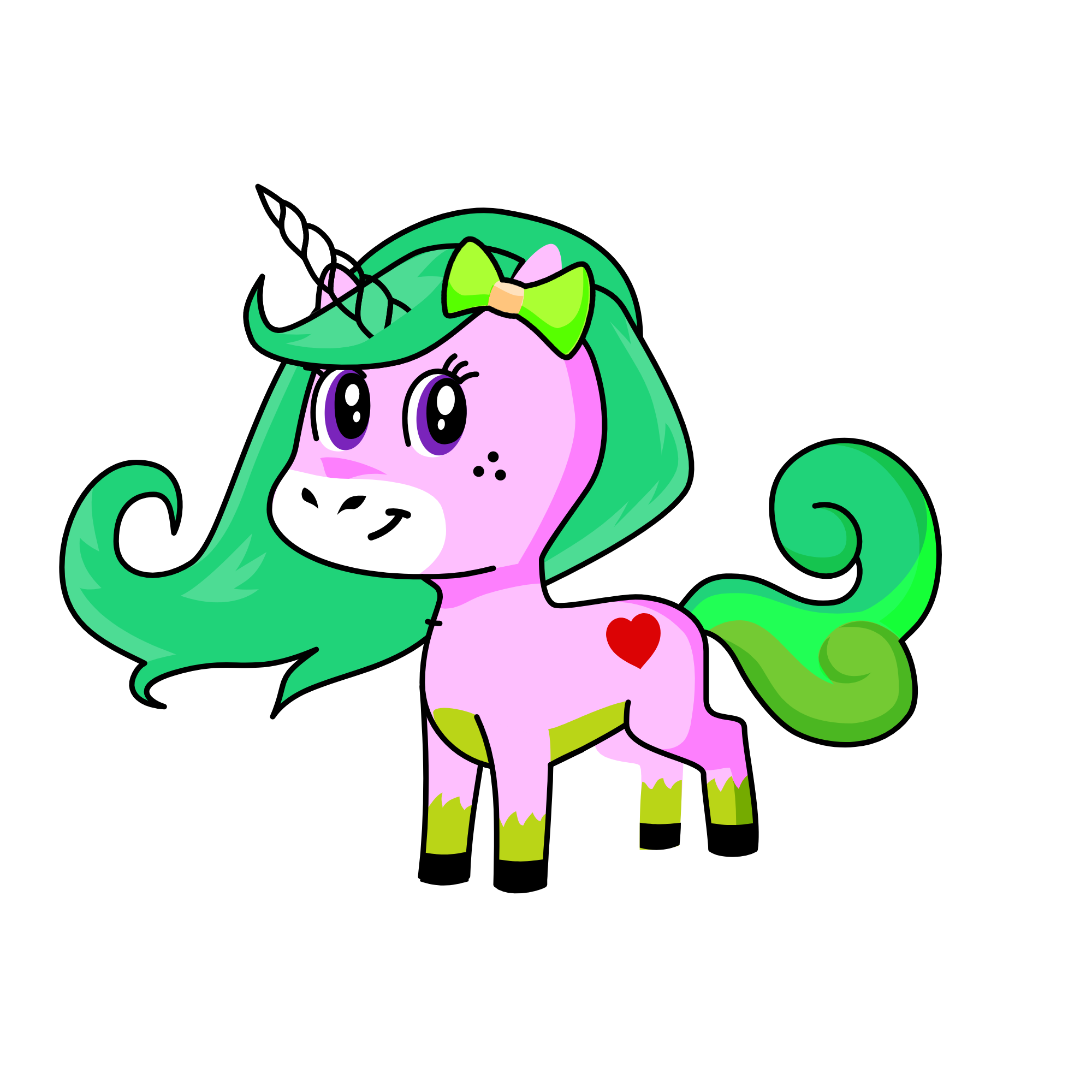 Green hard, the unicorn