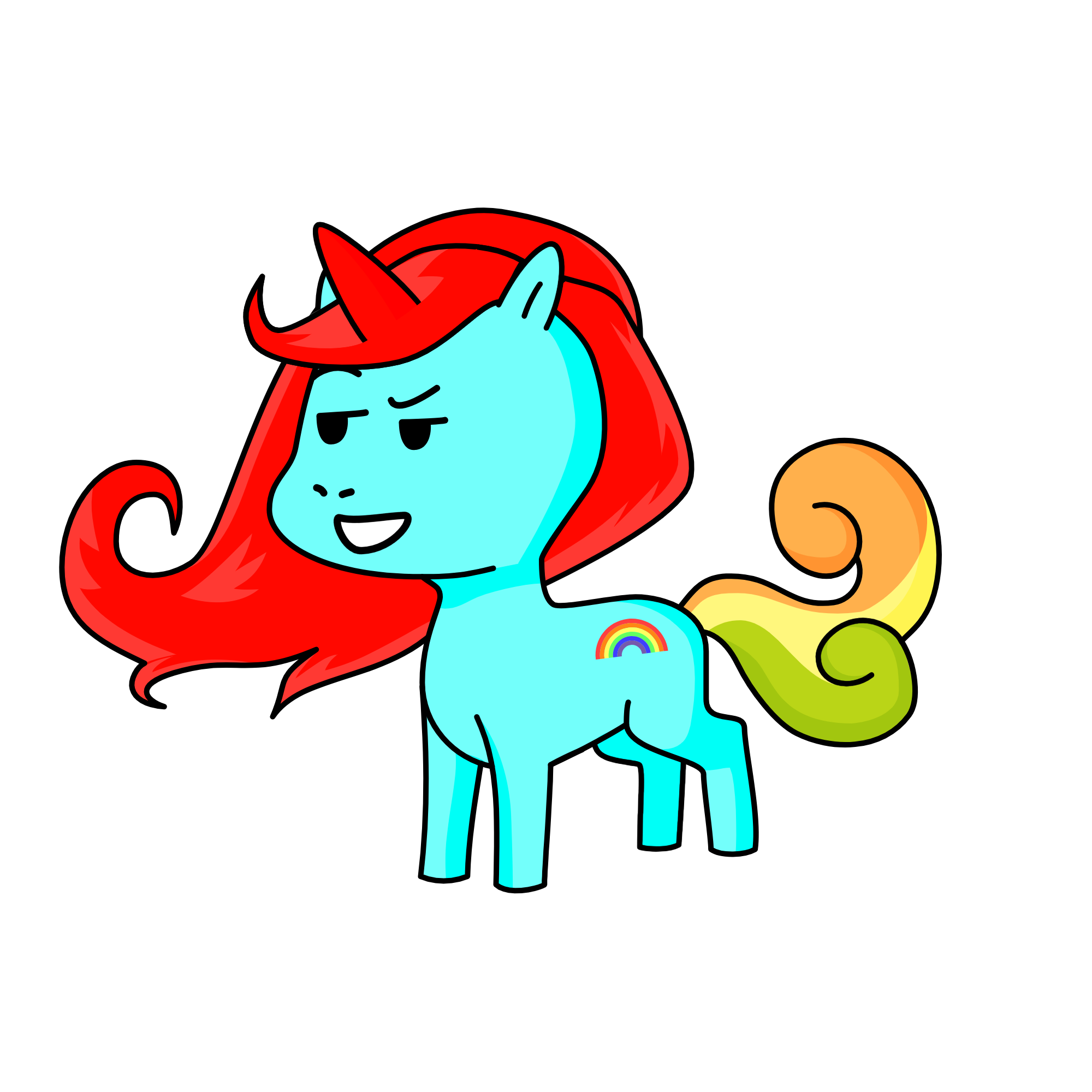 rainbow dash, the unicorn