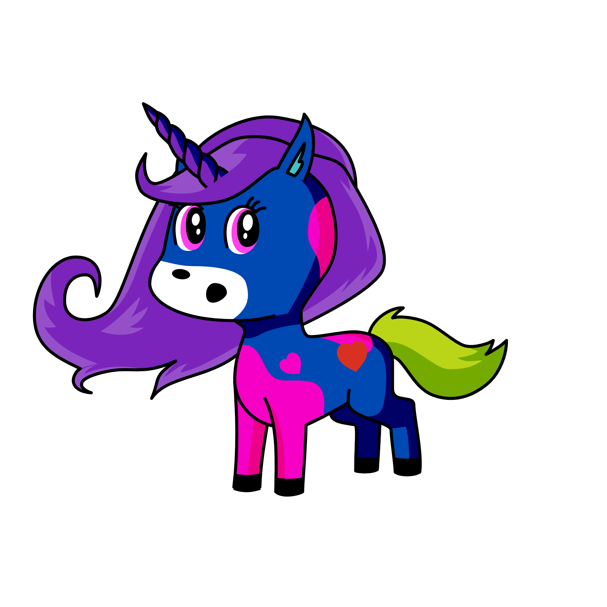 blue, the unicorn