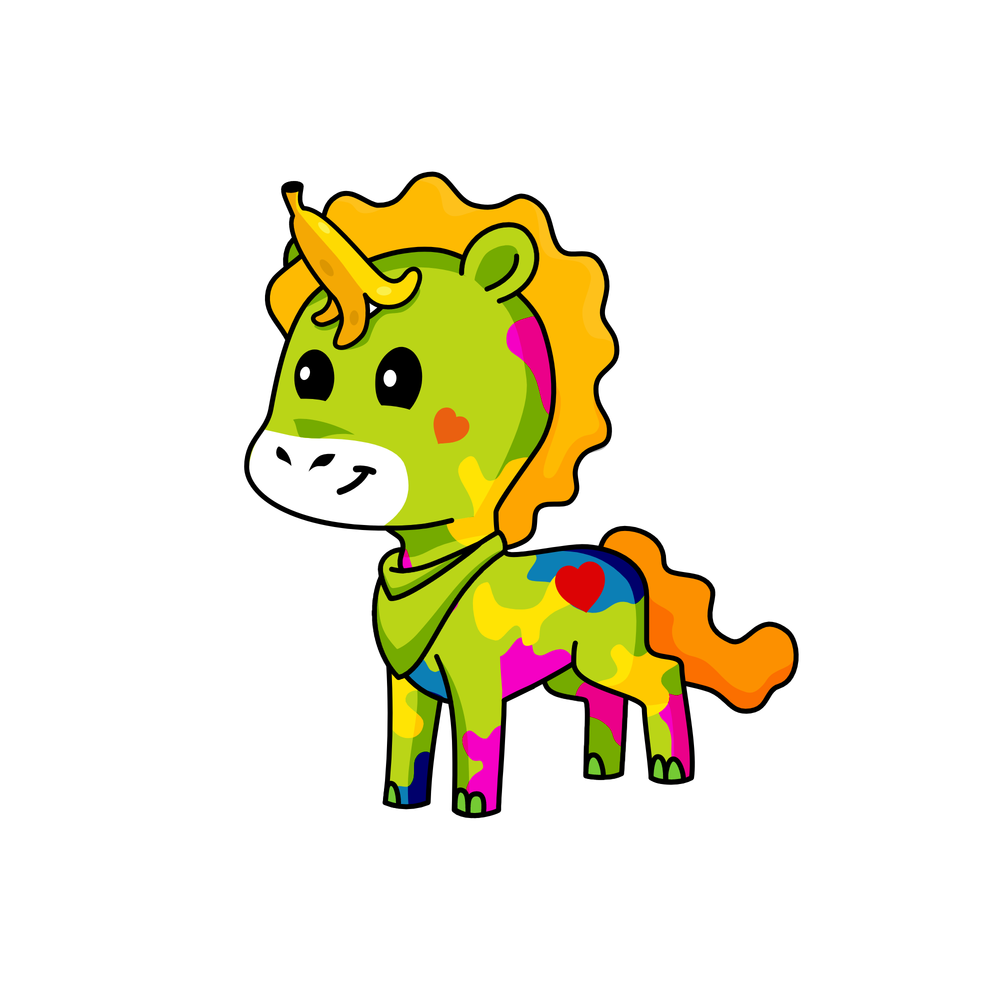 banana colorida, the unicorn