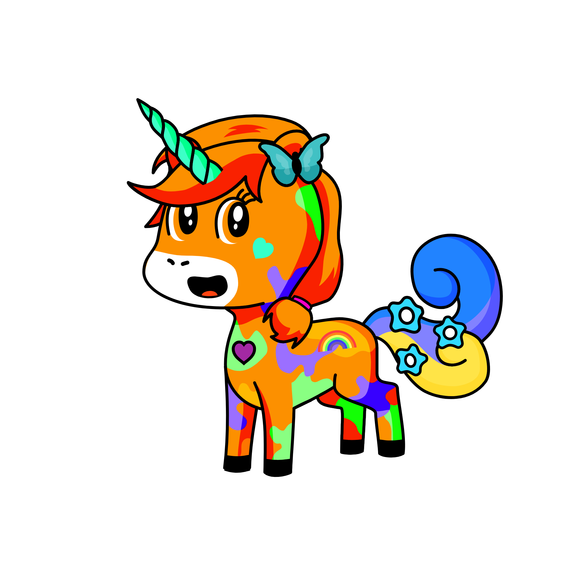 orange, the unicorn