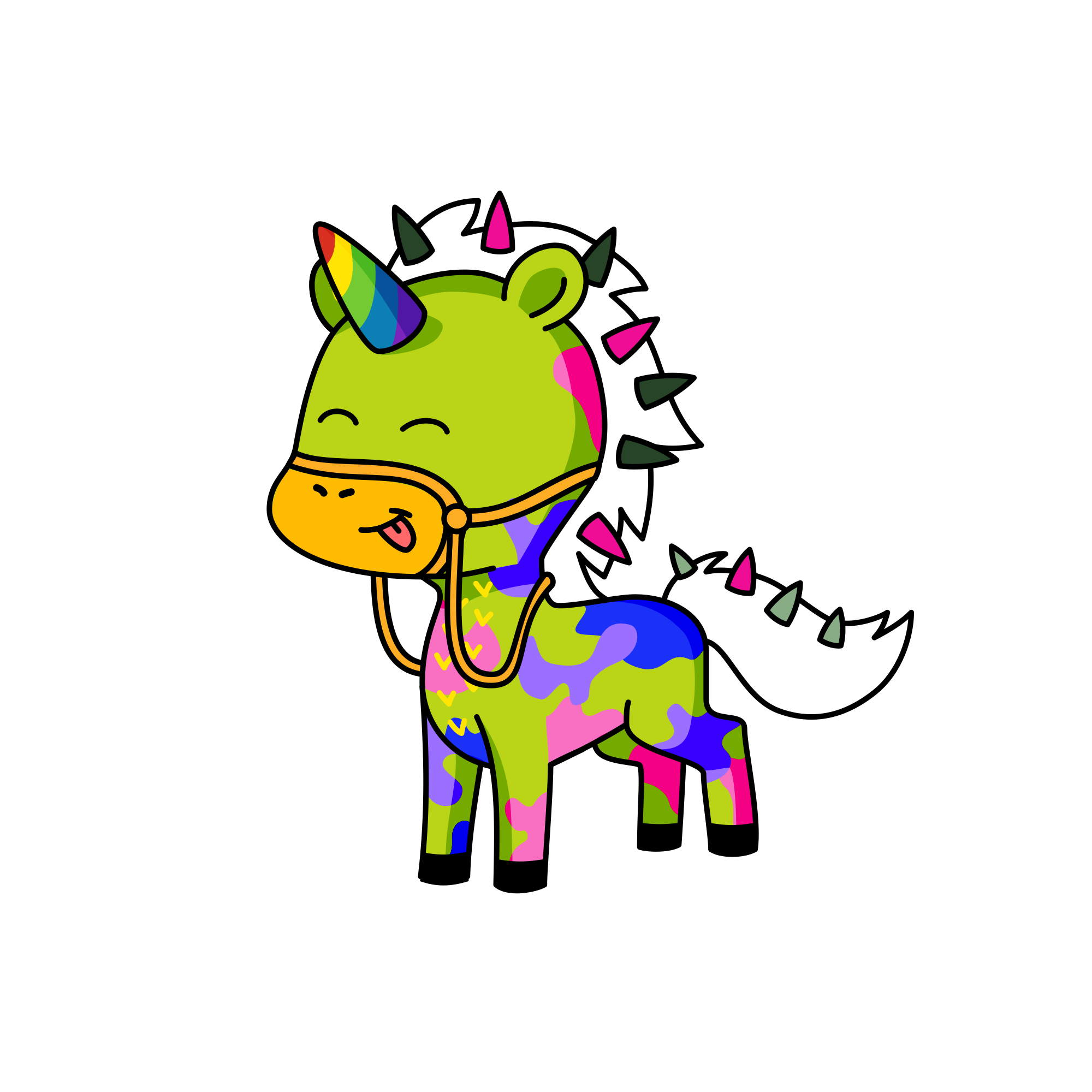 Rainbow unicorn, the unicorn