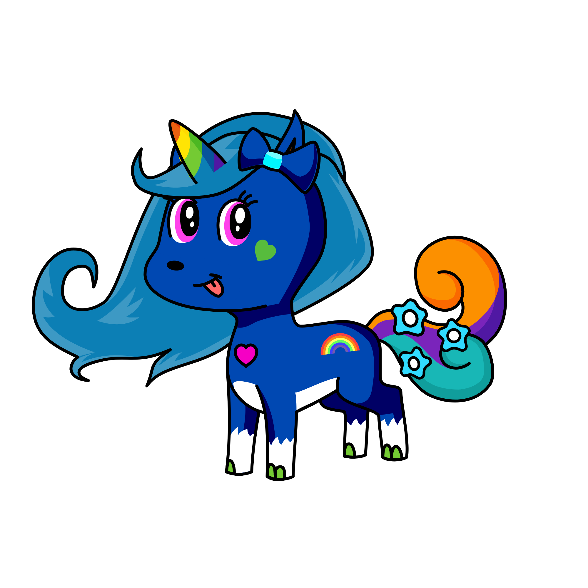 BLUE UNI, the unicorn