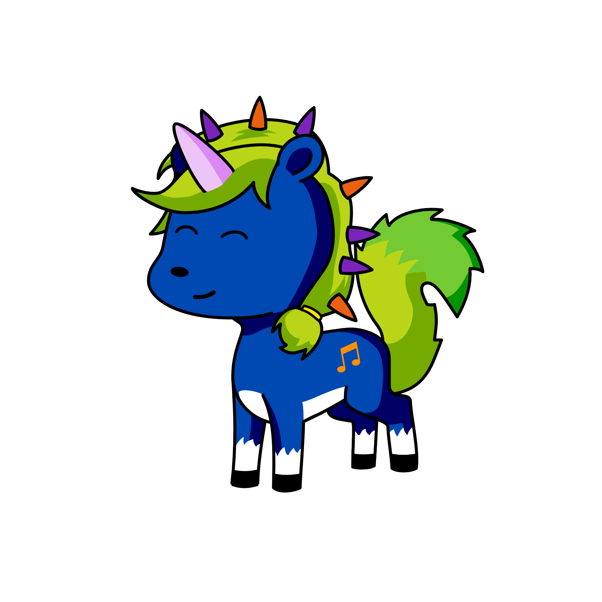model-muscial on the forest, the unicorn