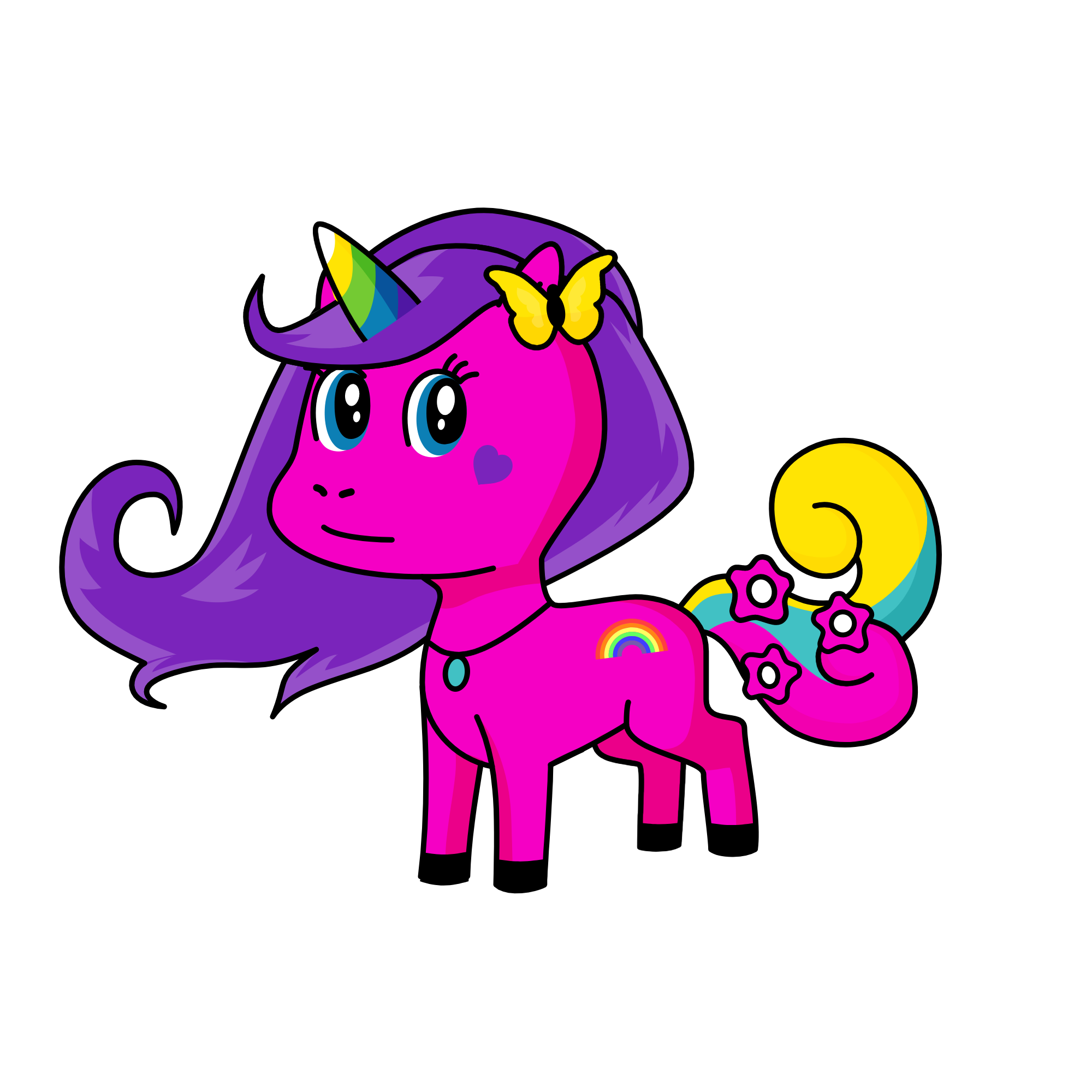 Flower Rainbow Butterfly, the unicorn