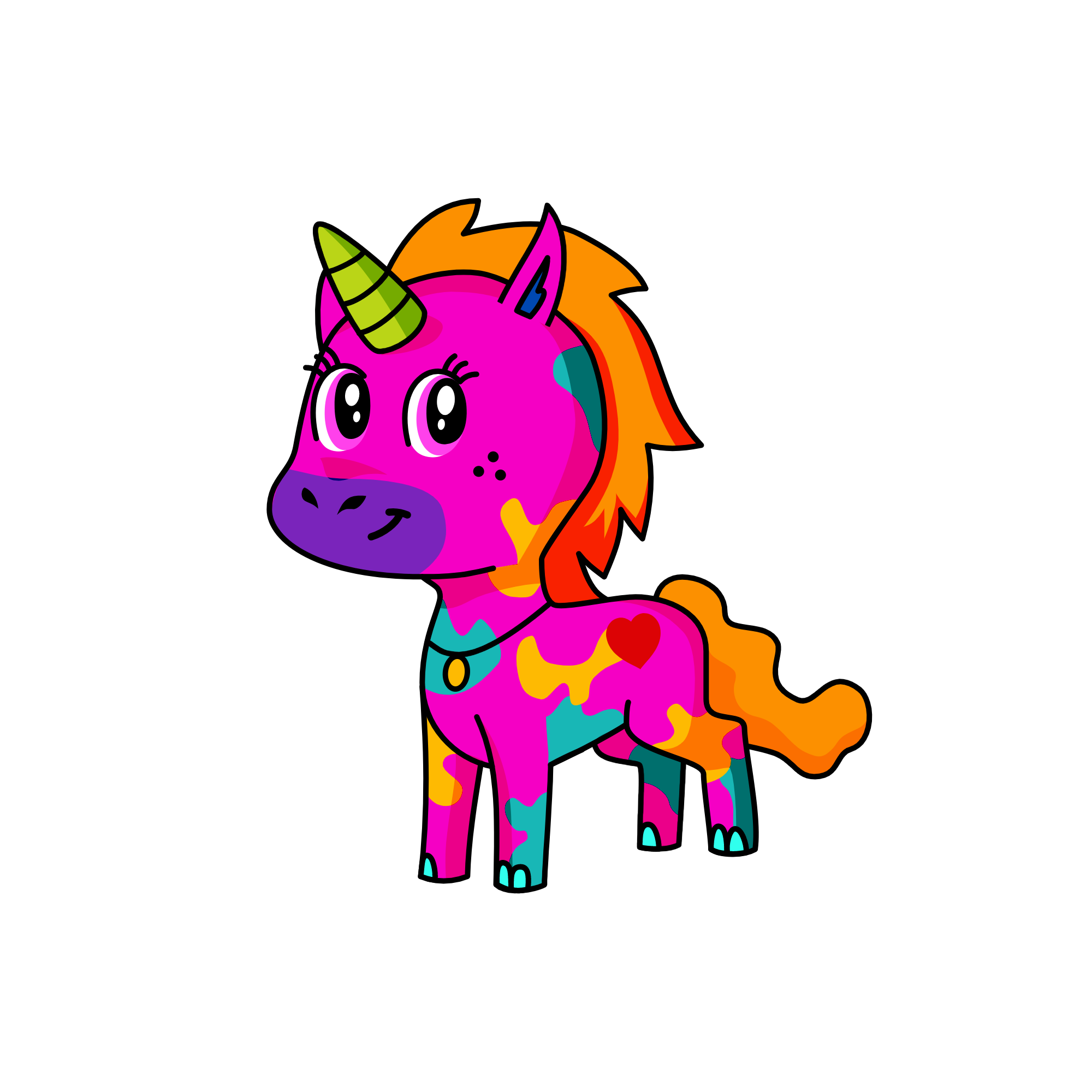 Rainbow unicorn, the unicorn
