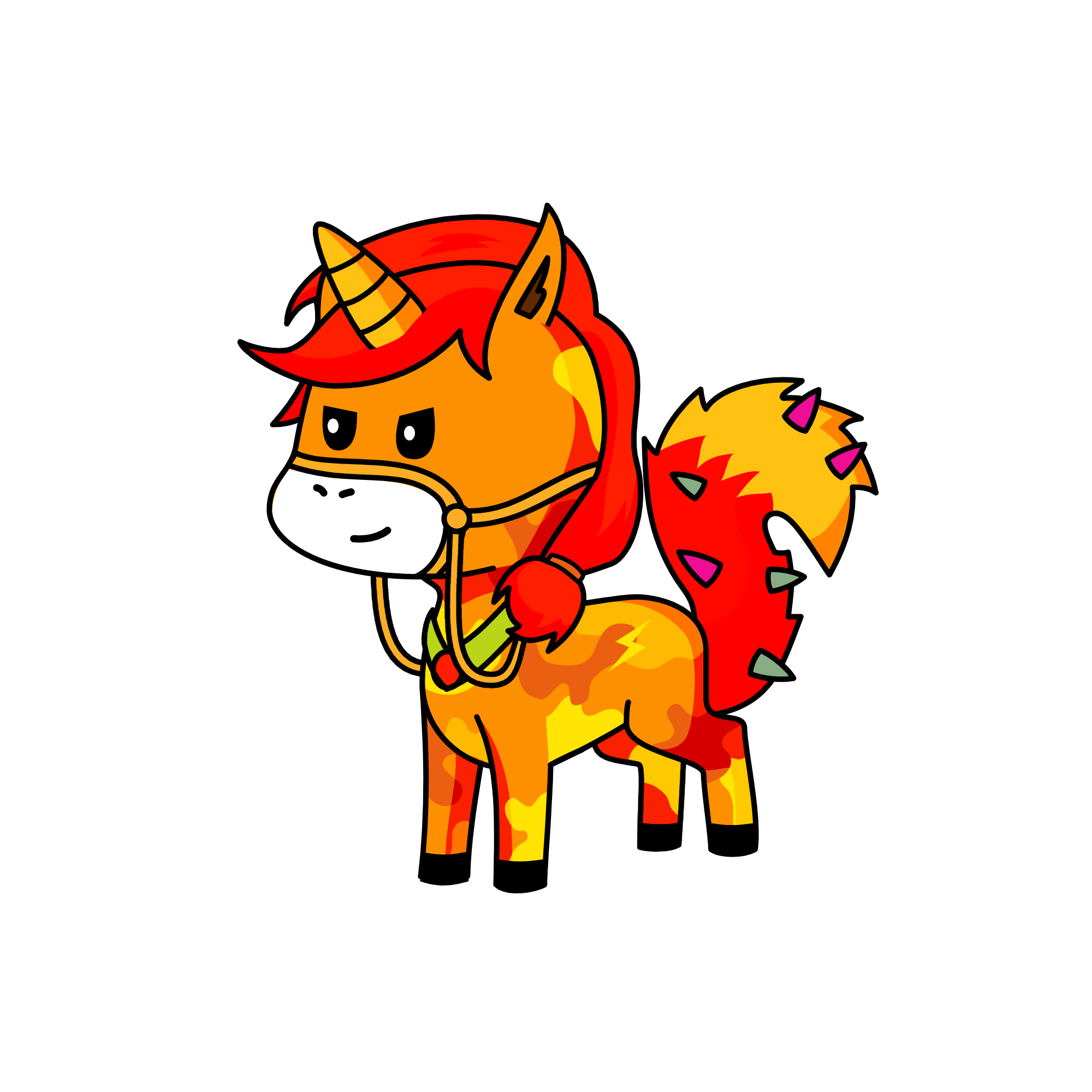Firehoof-The Queen of Flamingcorn's apprentice, the unicorn